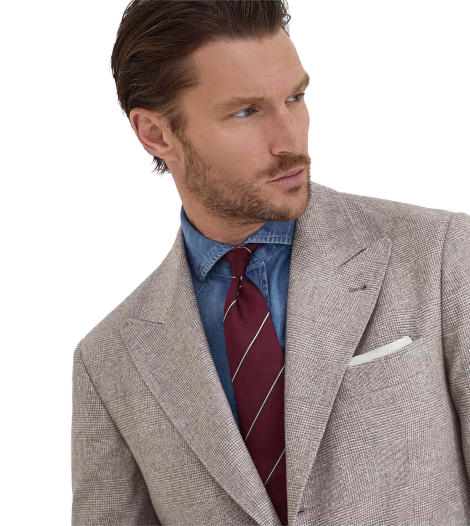 BRUNELLO CUCINELLI Stripe/Herringbone Tie