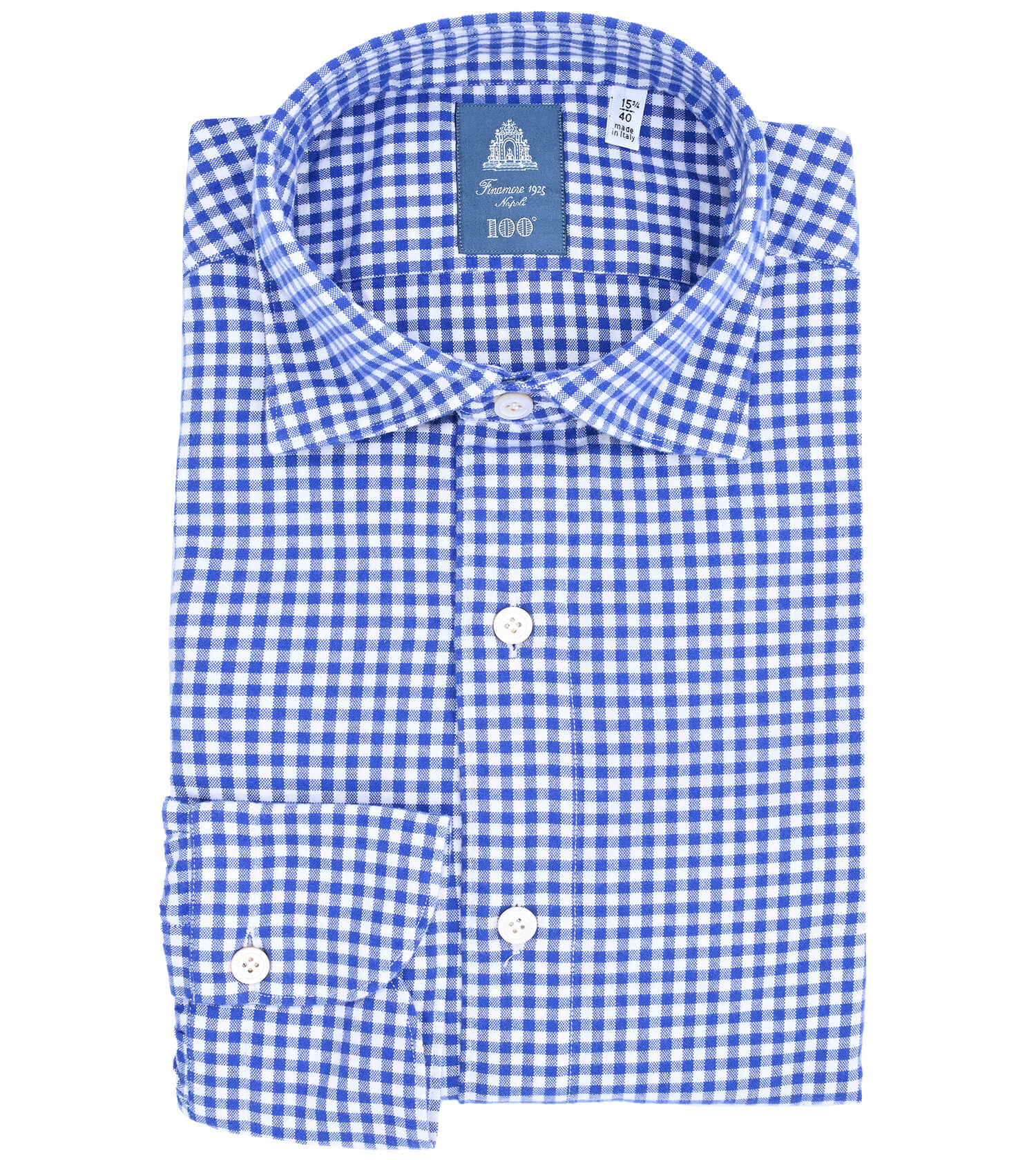 FINAMORE Brushed Oxford Check Sport Shirt