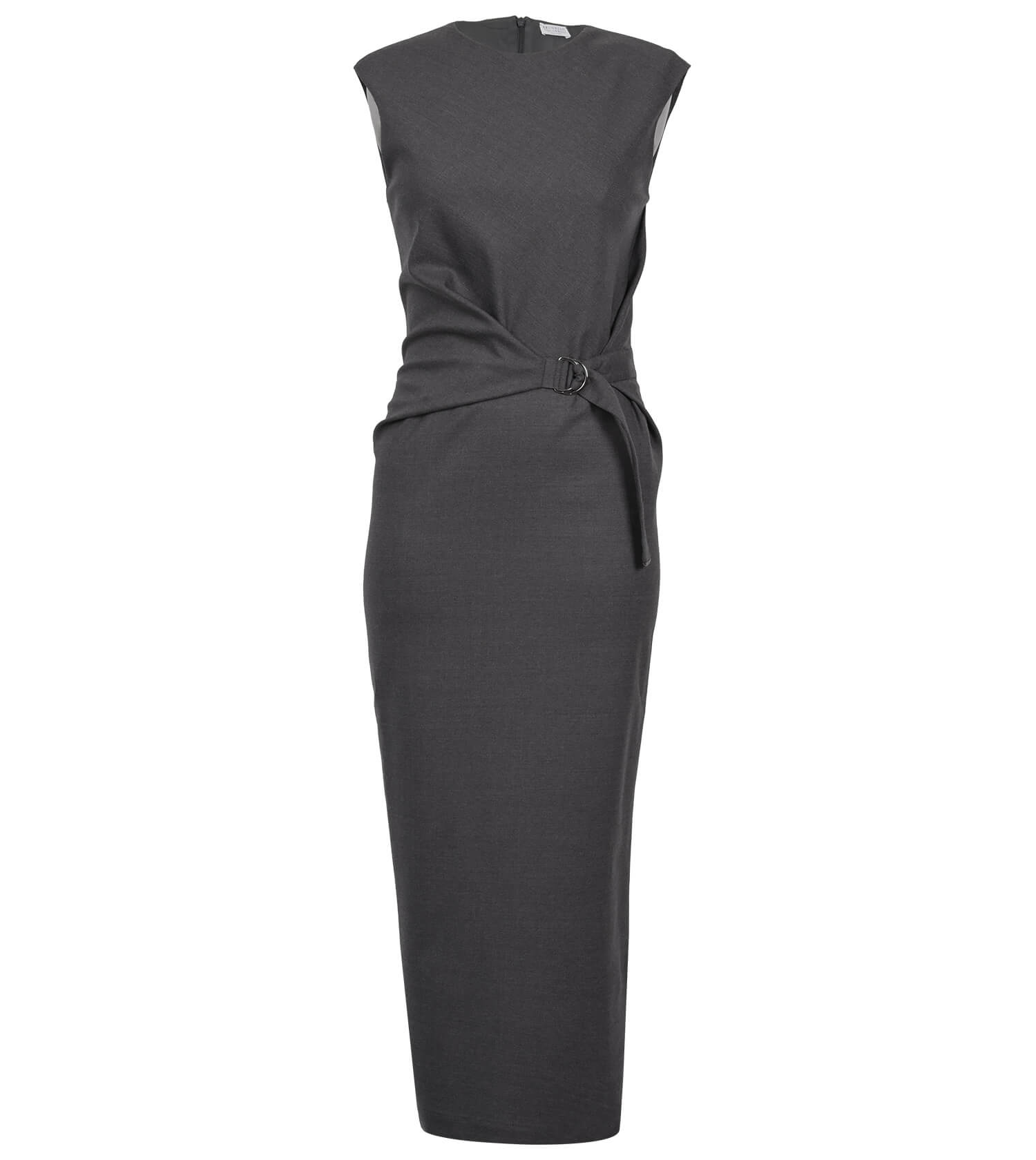 BRUNELLO CUCINELLI Stretch Twill Wool Wrap Dress