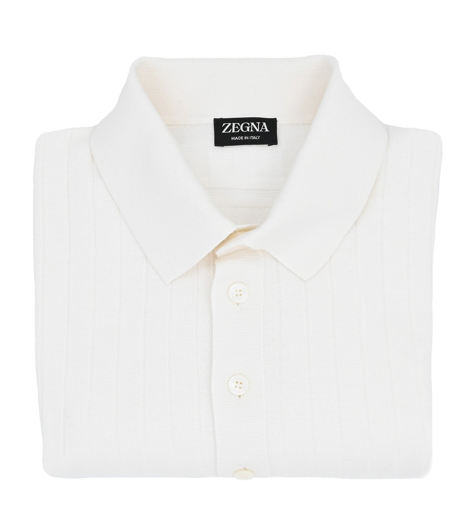 ZEGNA Cotton/Silk Rib Short Sleeve Polo