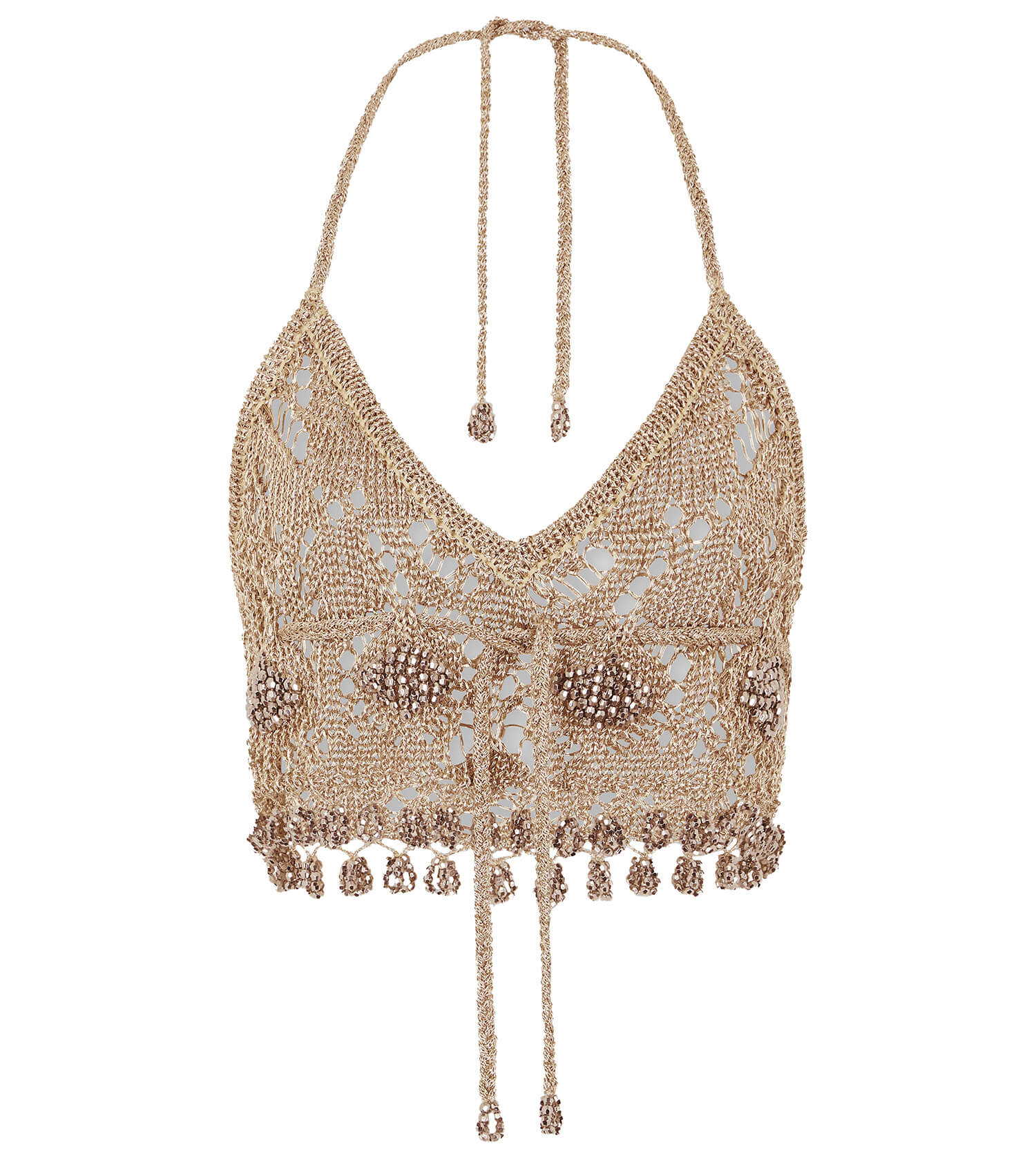 RABANNE Bralette In Crochet adorned with beaded embroidery