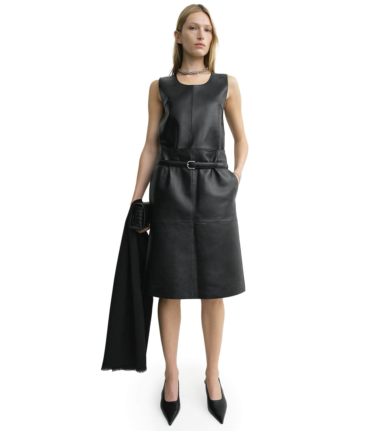 TOTEME Paneled Leather Skirt