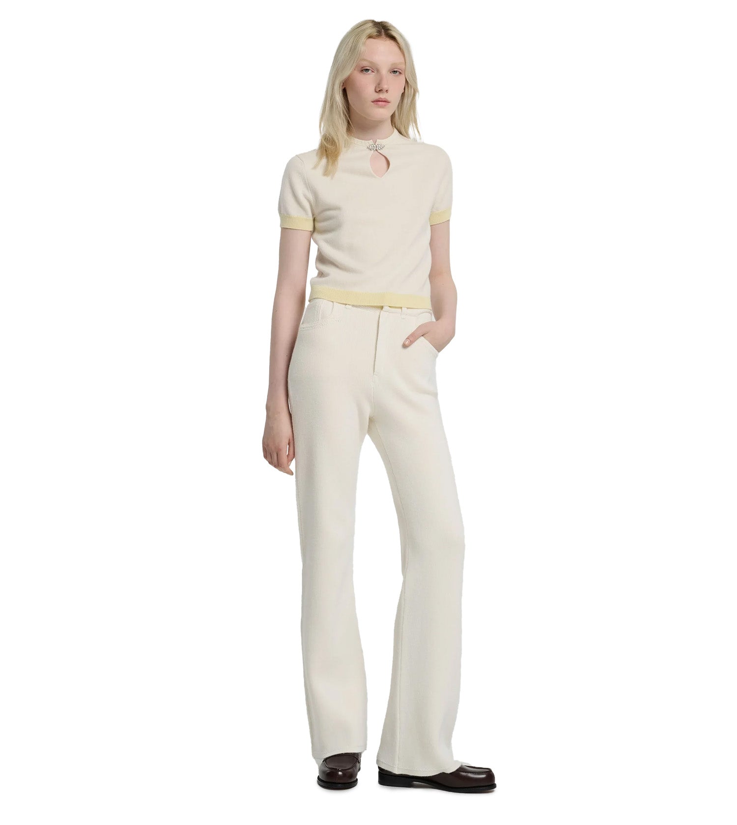 Barrie Short Sleeve Sweater with Jewel