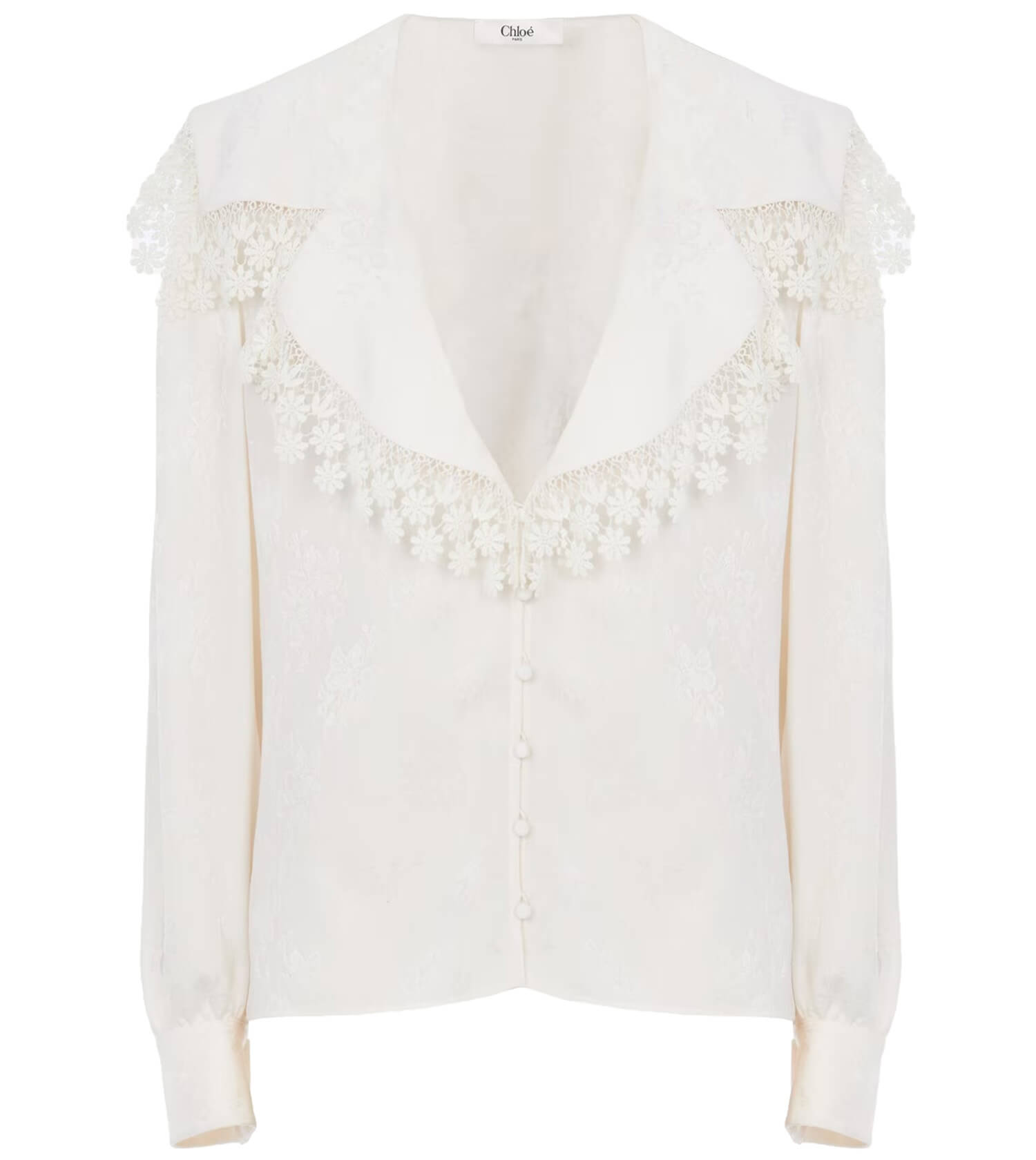 CHLOÉ Iconic Milk Ruffle Collar Blouse