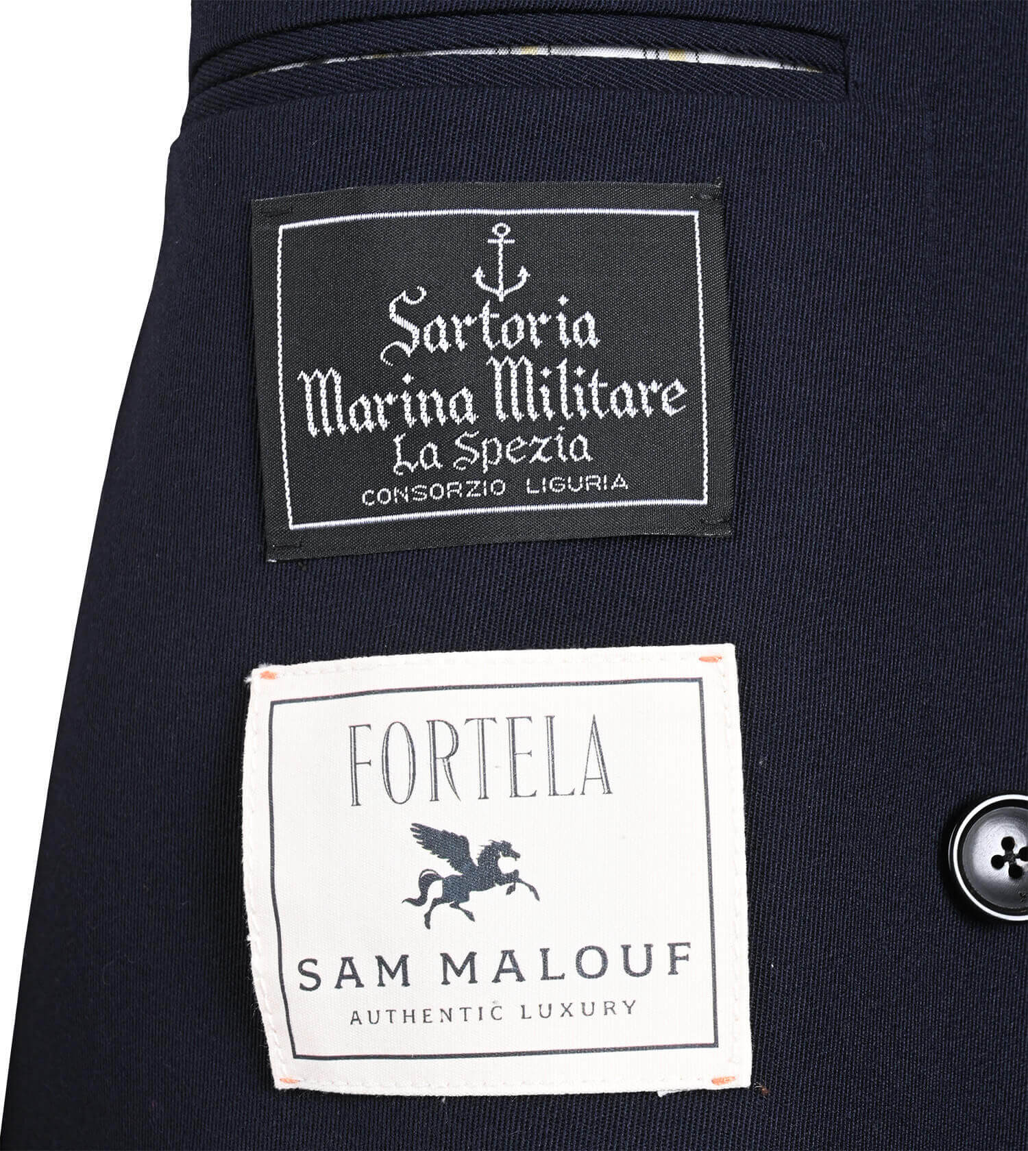 FORTELA x SAM MALOUF Double Breasted Travel Blazer