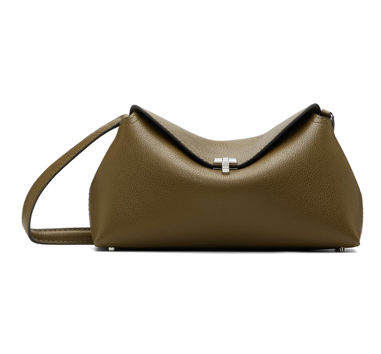 Green handbag with a visible brand logo on a white background