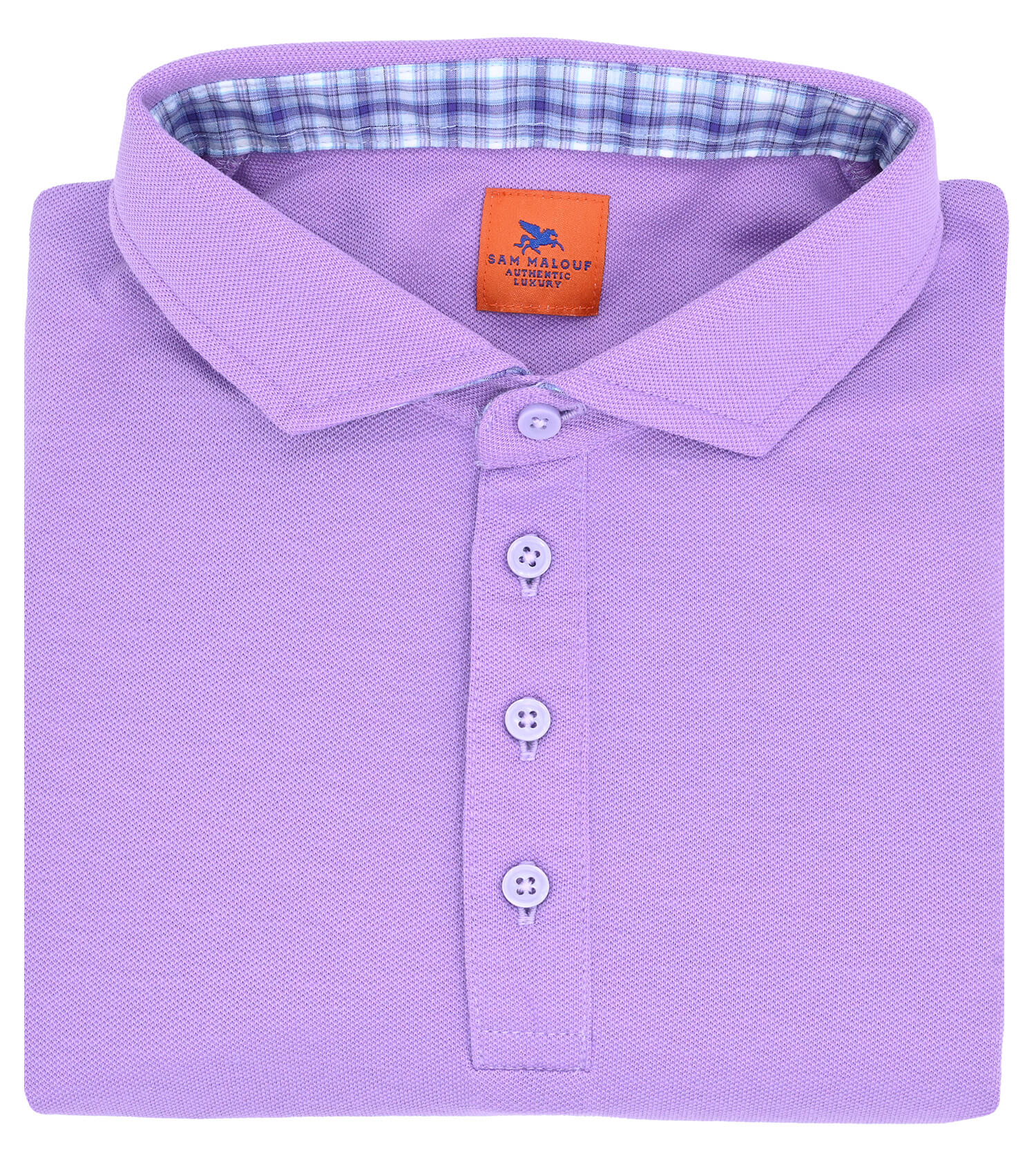 SAM MALOUF Orange Label Tech Pique Polo