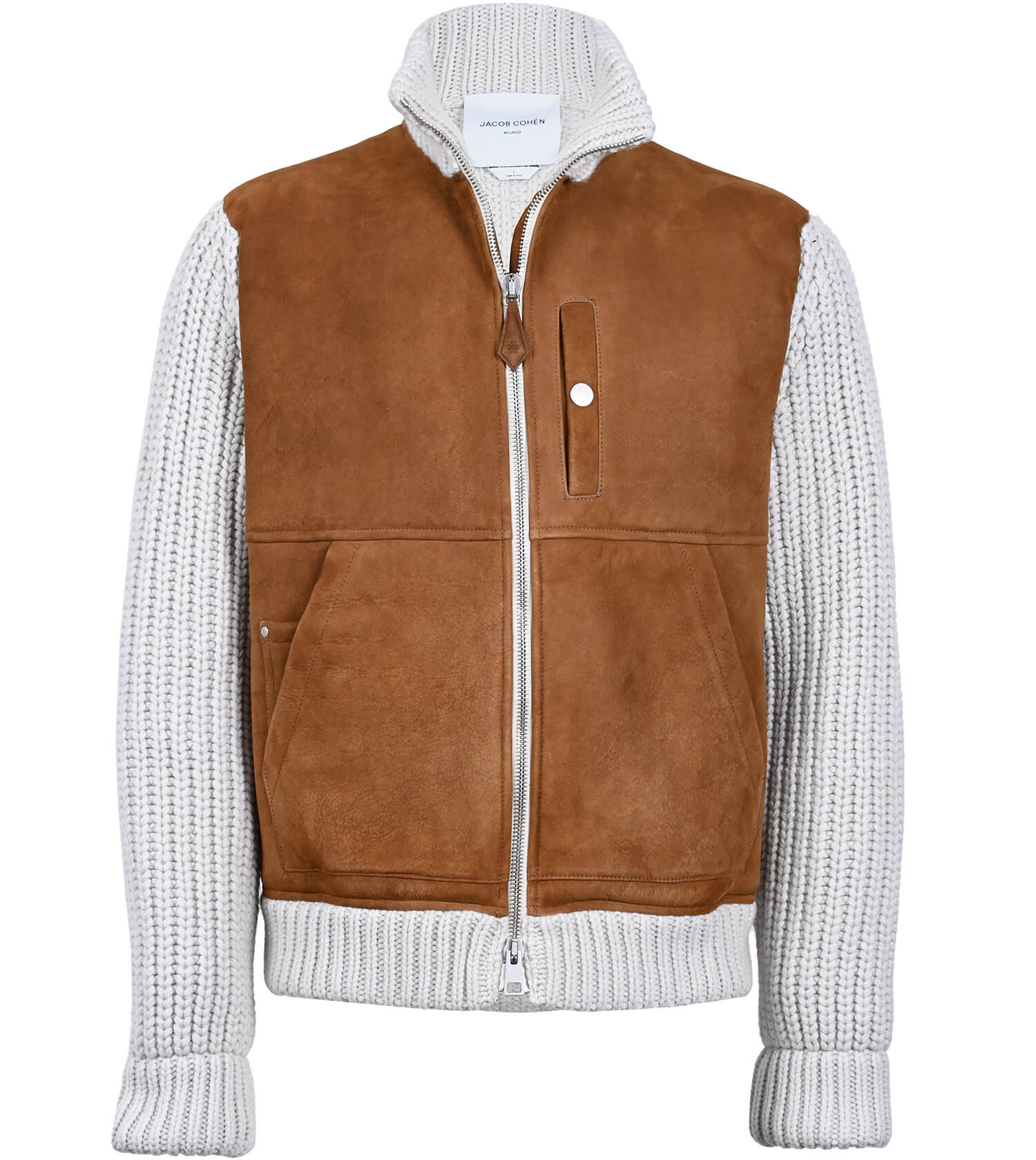JACOB COHEN Full Zip Suede/Knitted Jacket