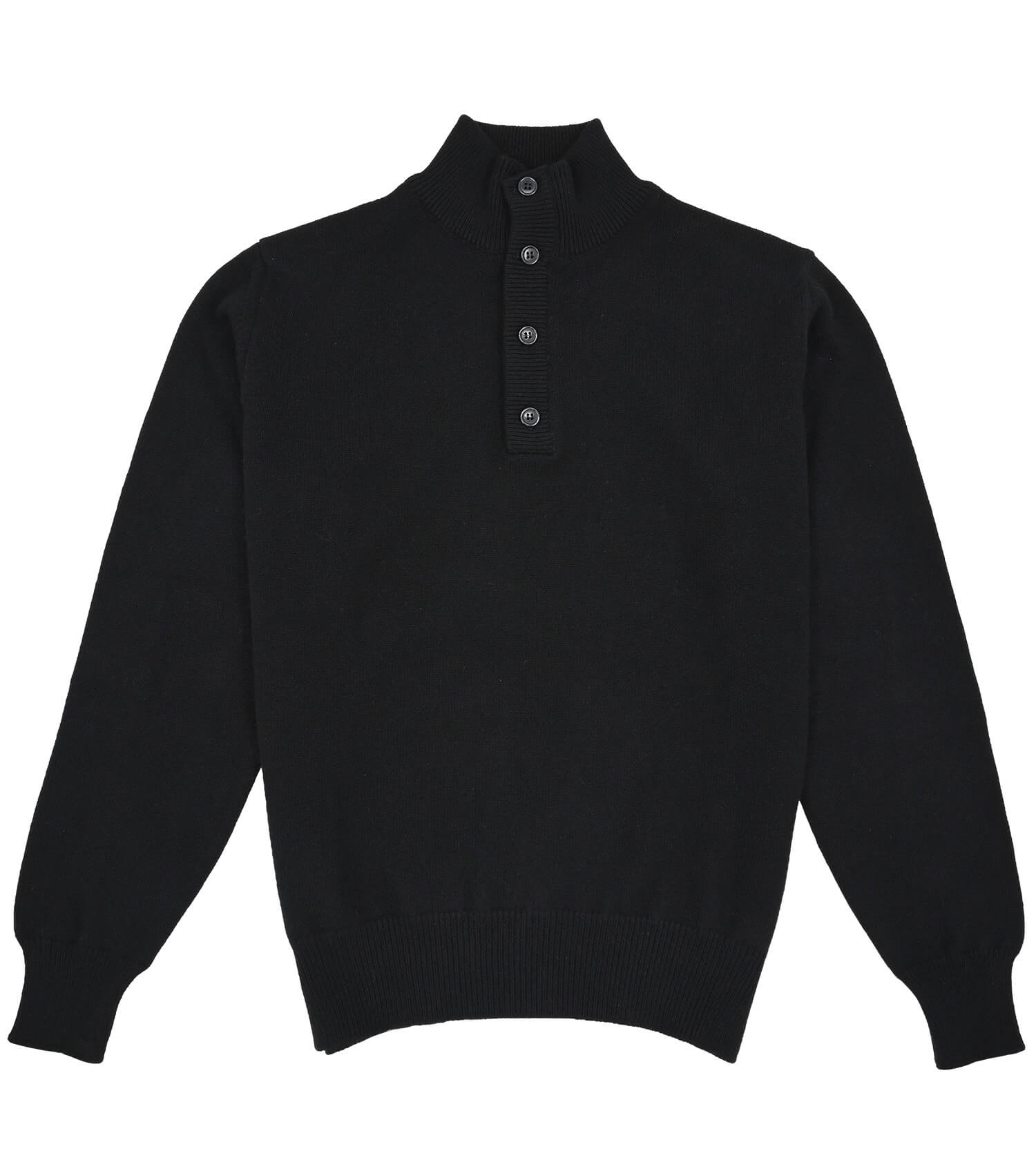 SAM MALOUF ORANGE LABEL Button Mock Neck Sweater