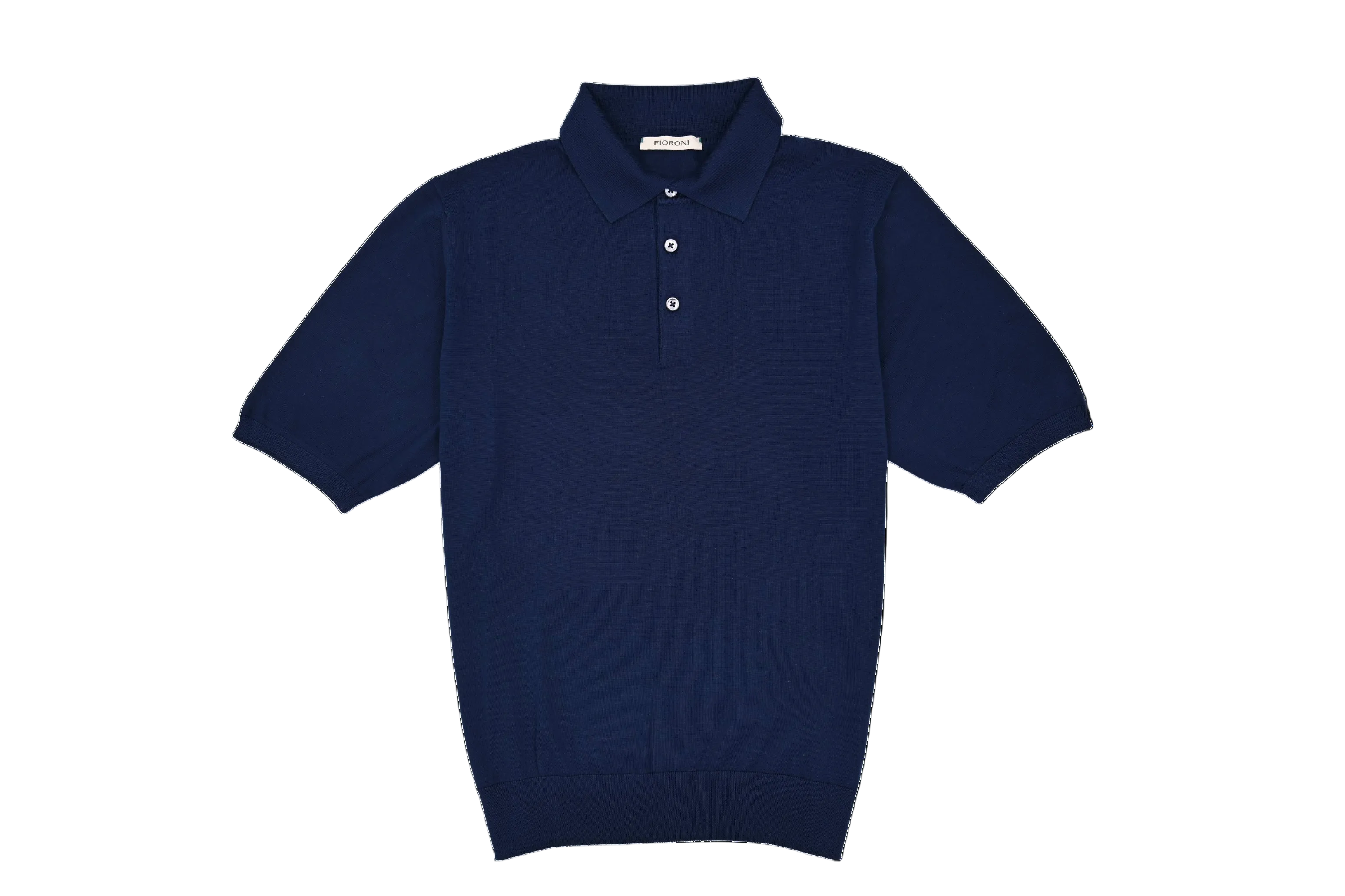 Navy blue polo shirt on a white background