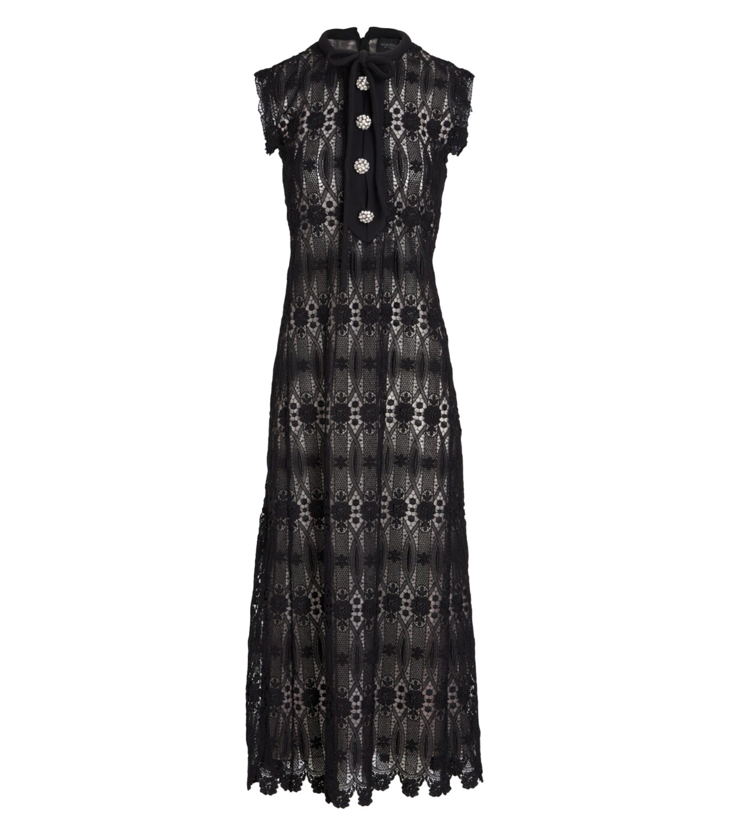 GIAMBATTISTA VALLI Macrame Embroidered Dress