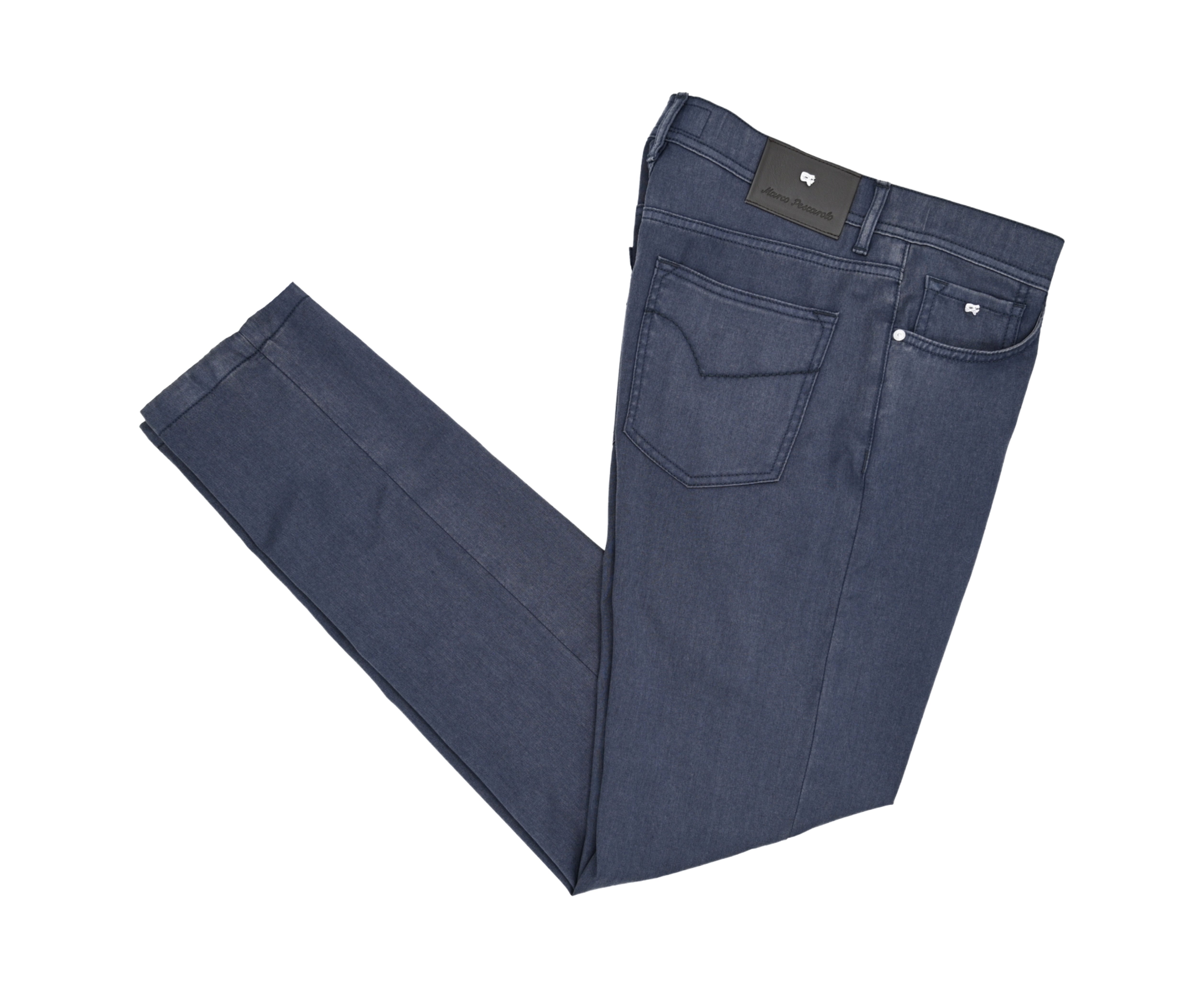 Pair of blue jeans on a white background