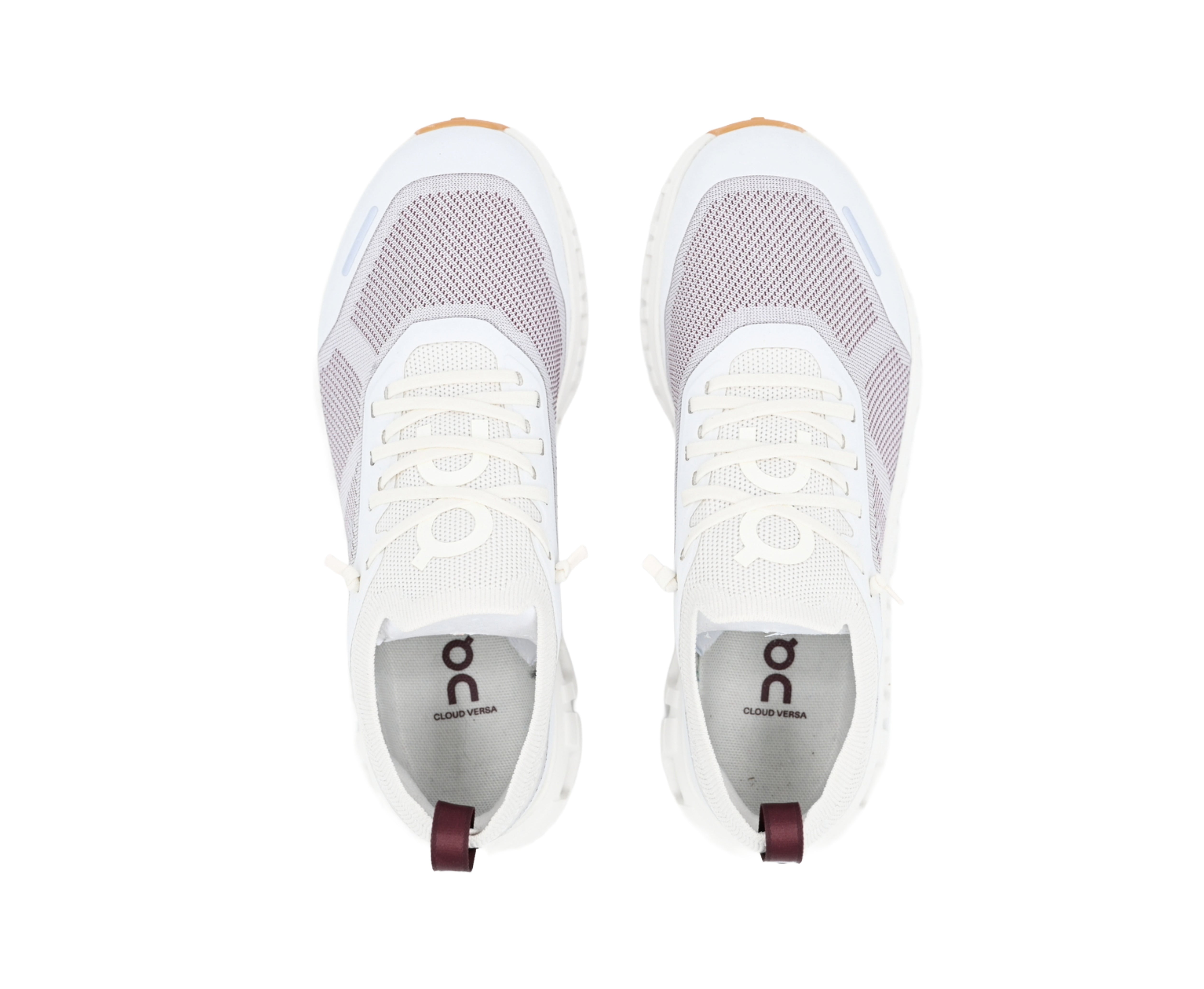 White running shoes with visible 'On' branding on a white background