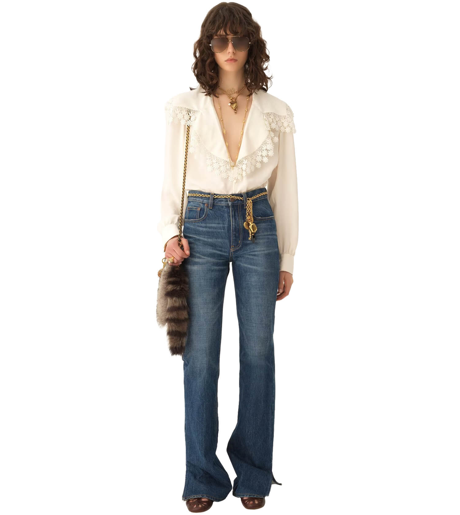 CHLOÉ Iconic Milk Ruffle Collar Blouse