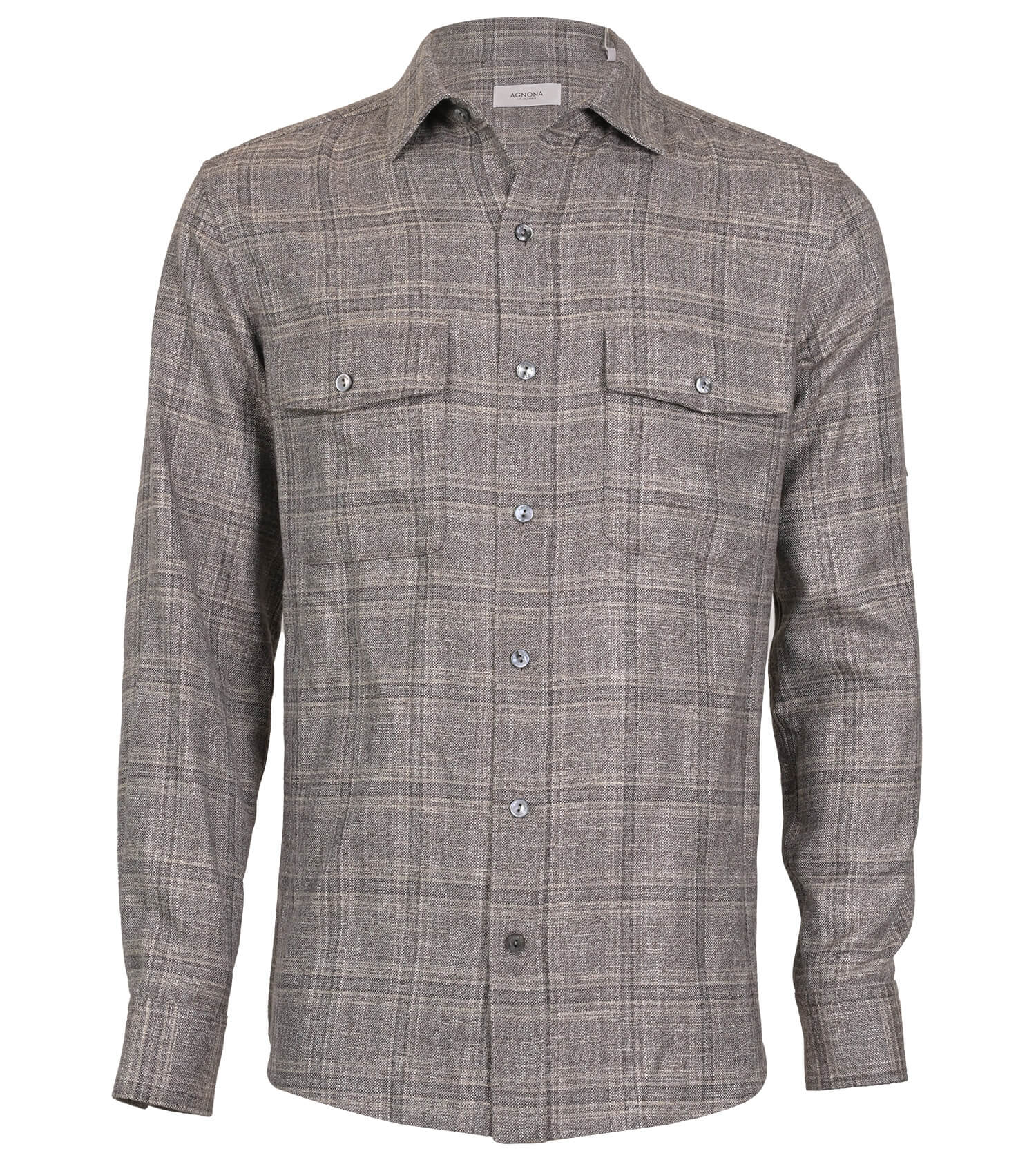 AGNONA Wool/Bamboo Check Overshirt