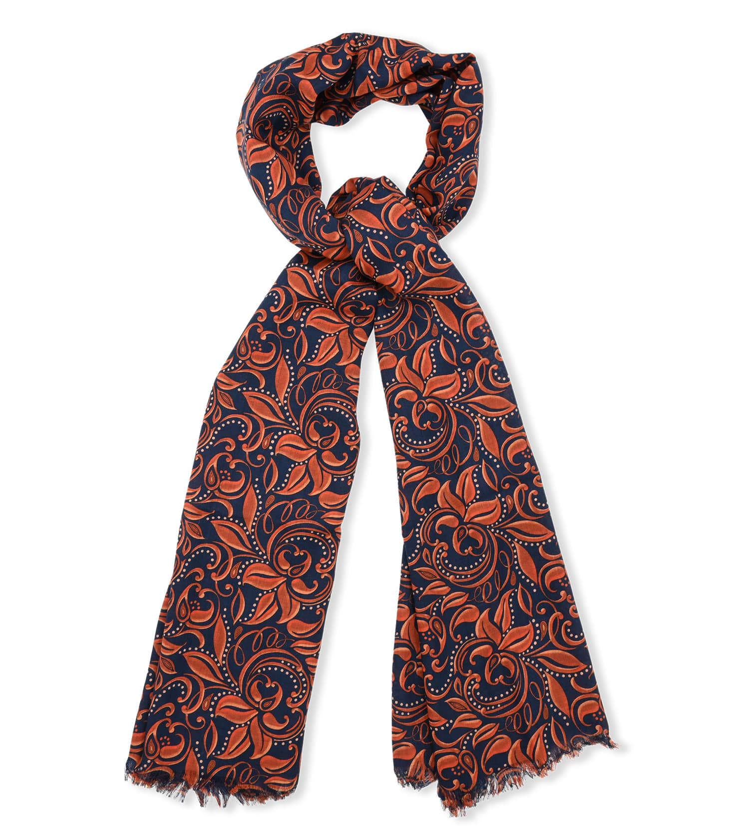 Cashmere Orange Paisley Scarf