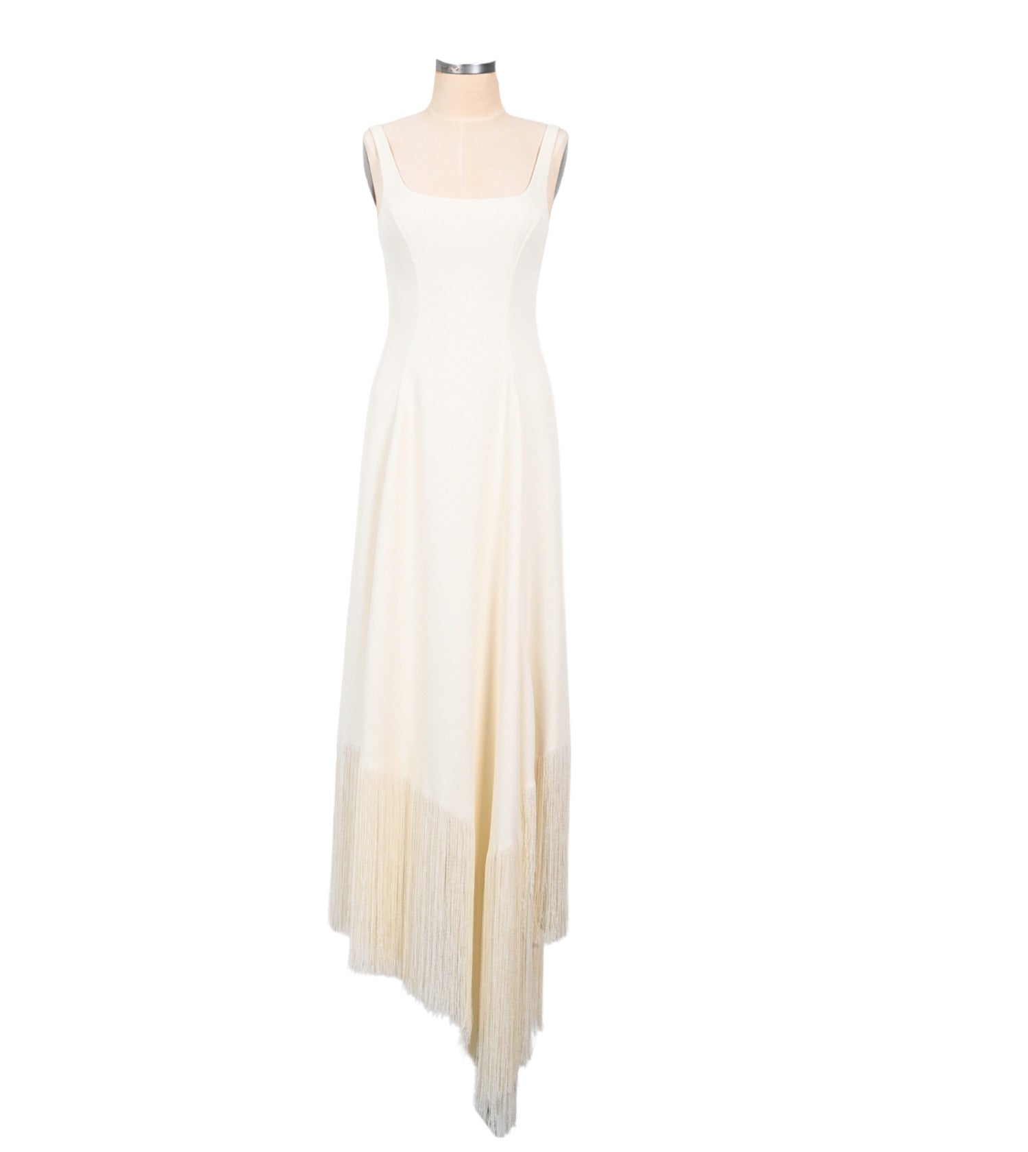White dress on a mannequin against a white background