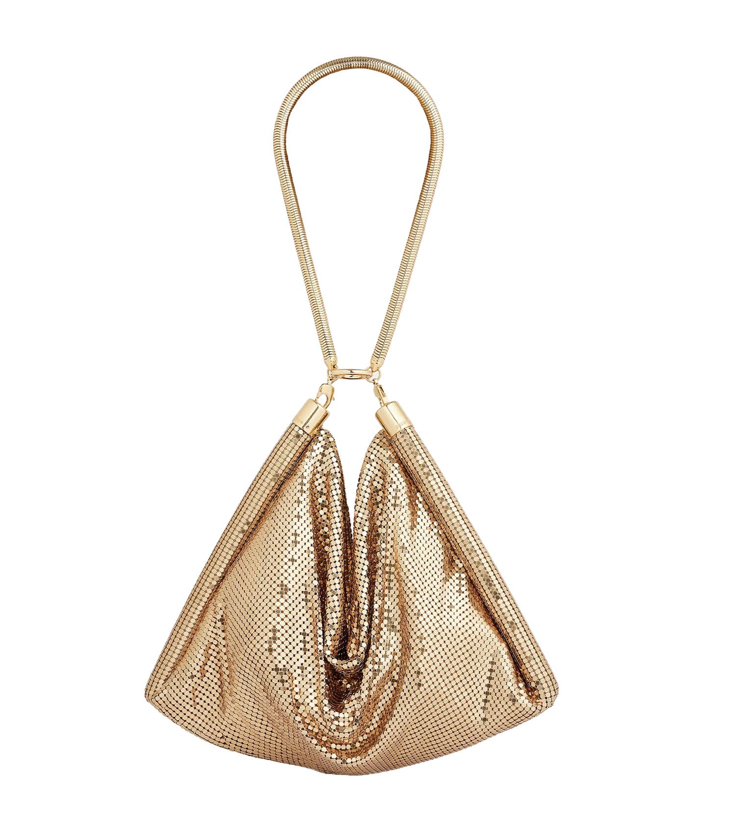RABANNE Pixel Tibe Sac A Main Metal Bag in Gold