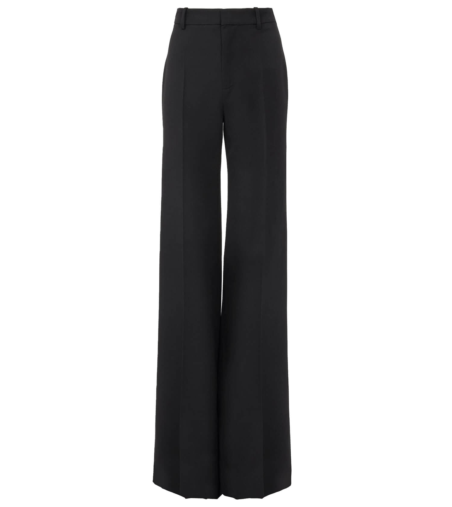 CHLOÉ High-rise flared pants in wool grain de poudre