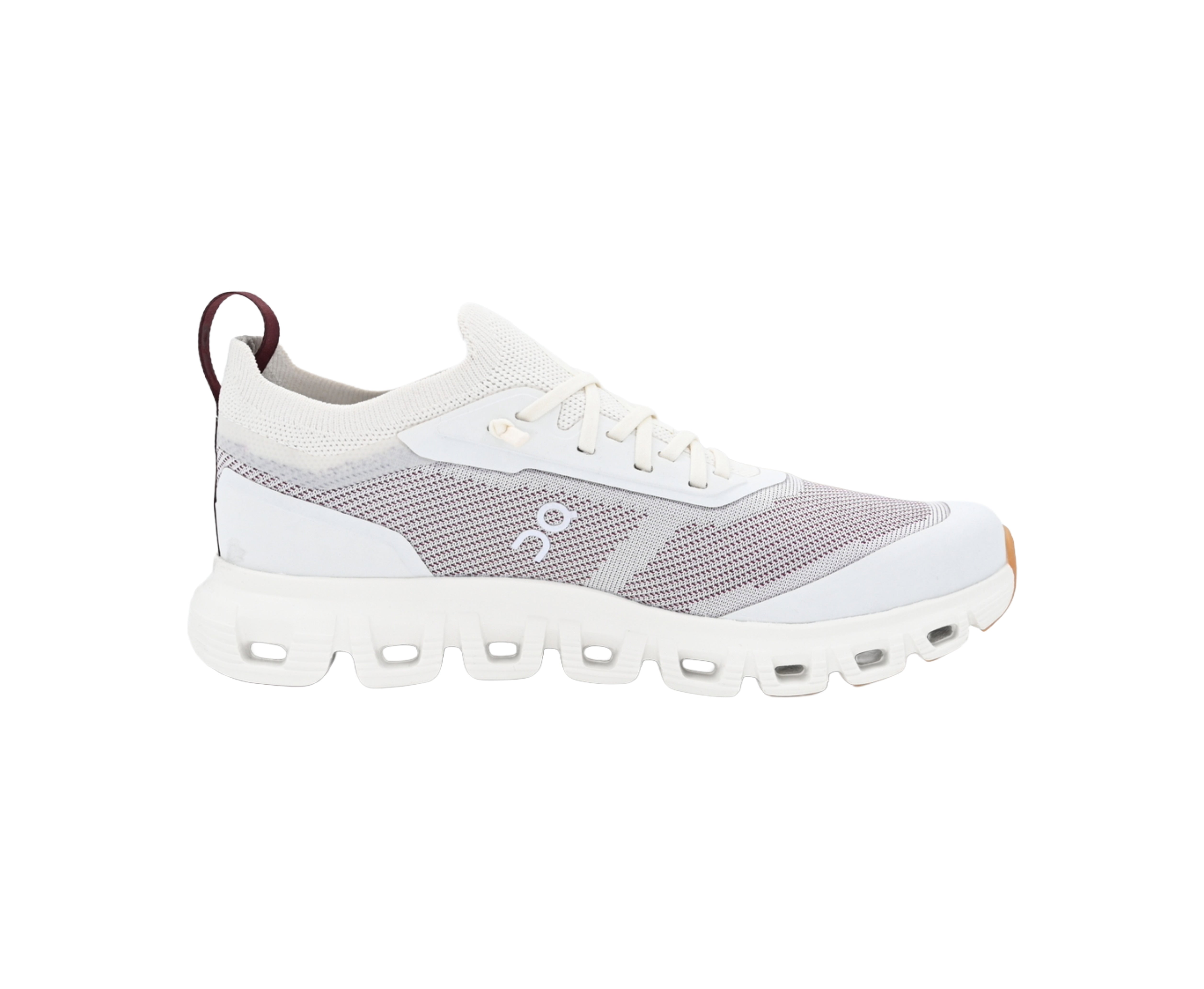 White sneaker with mesh design on a white background