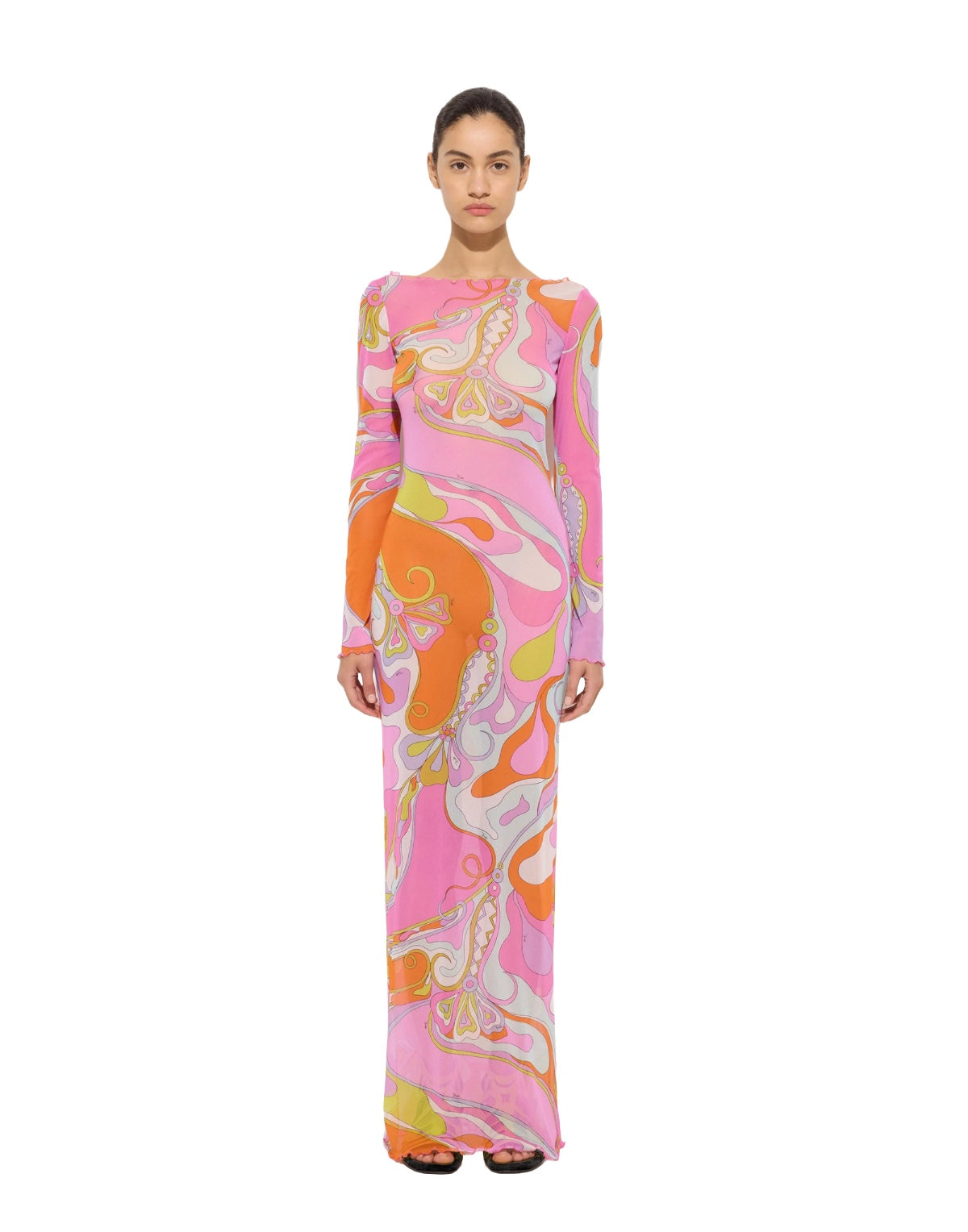 Pucci - Orchidee Print Tulle Dress - Size: 40
