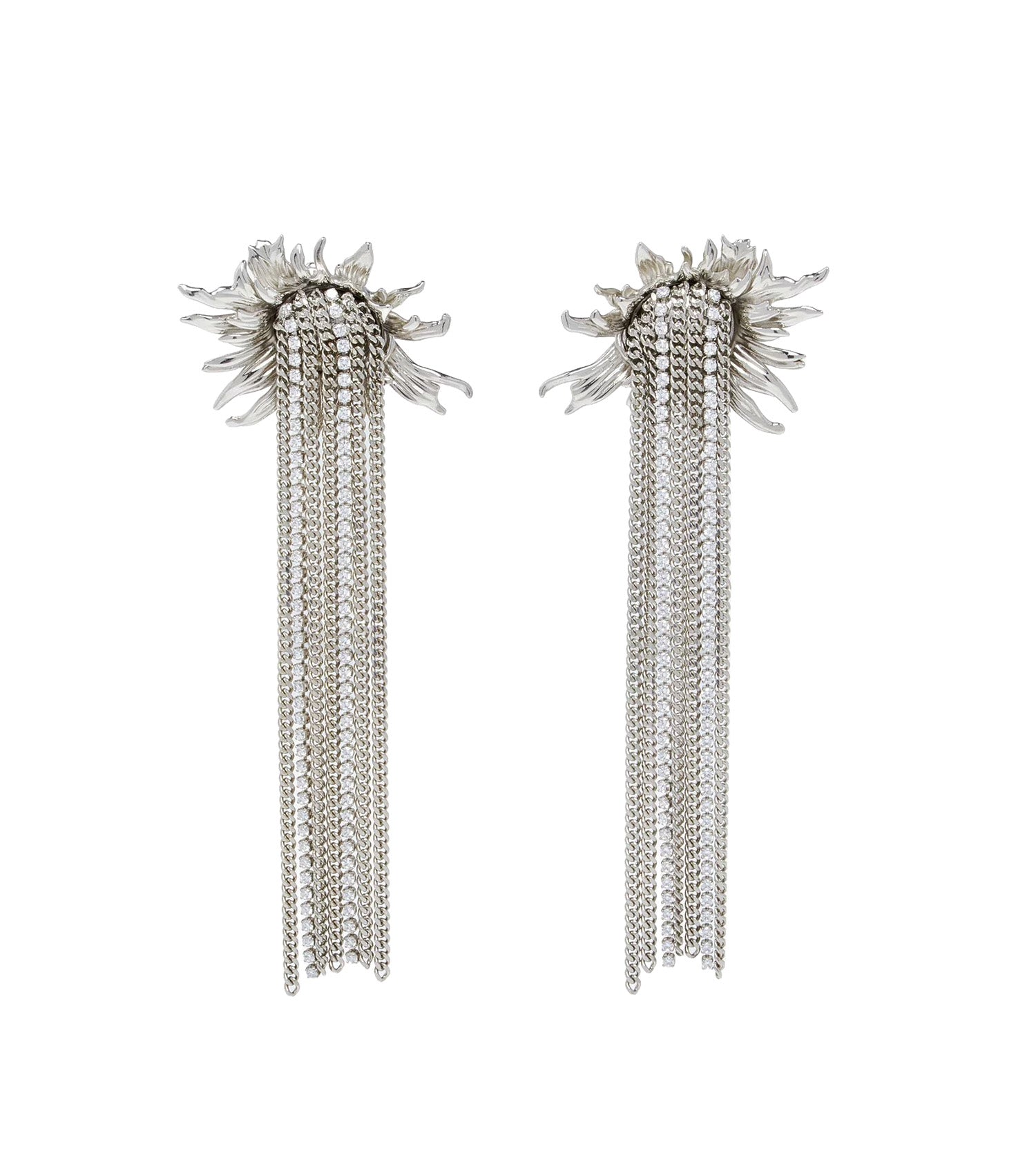 MCQUEEN Sunflower Earrings in Palladium