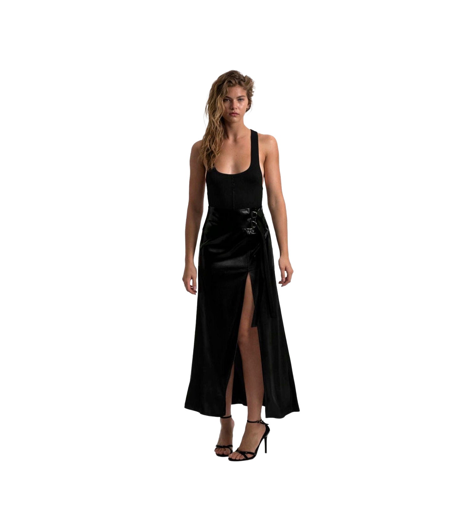 YIGAL AZROUËL Belted Leather Skirt
