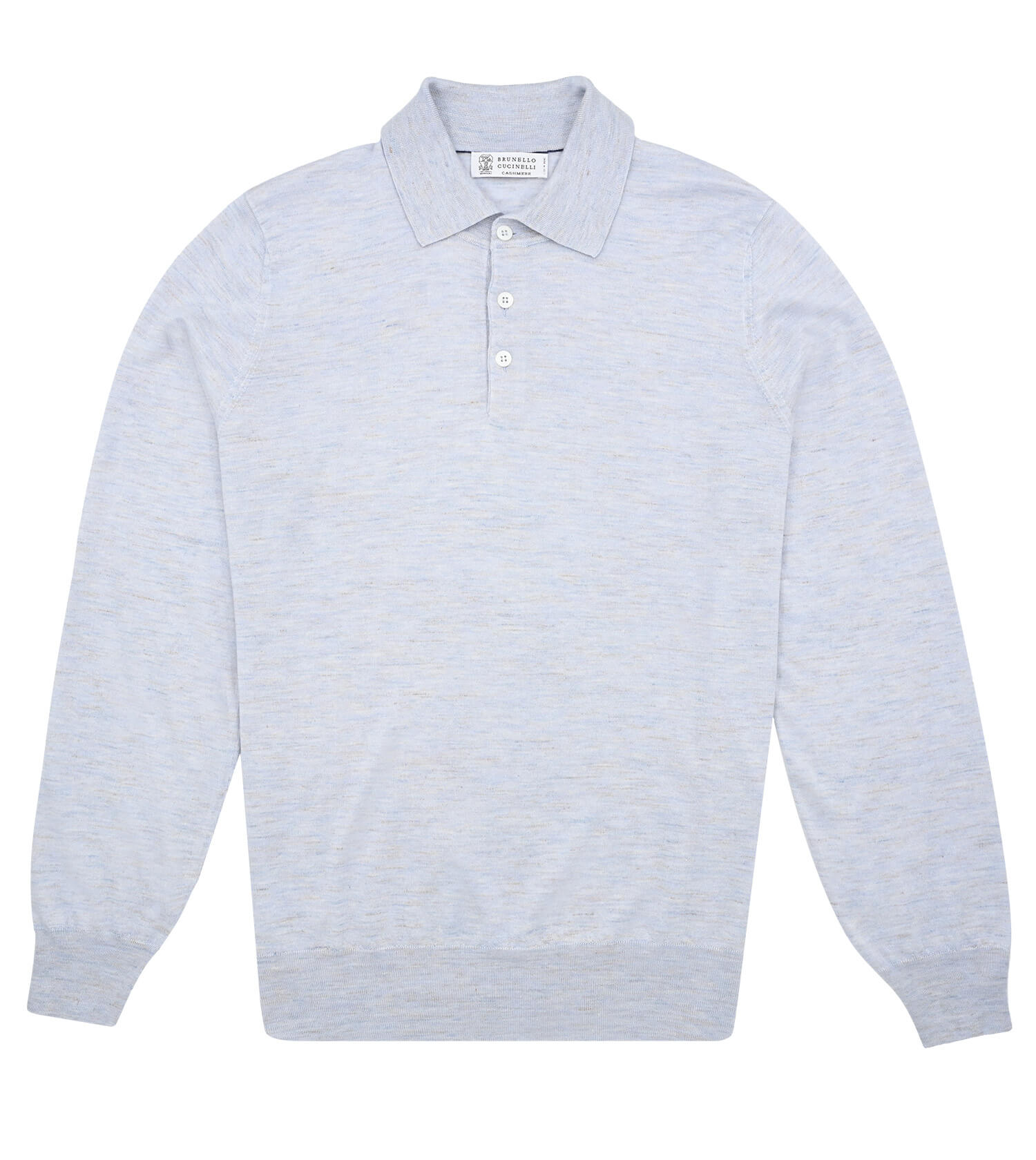 BRUNELLO CUCINELLI Cashmere Long Sleeve Sweater Polo