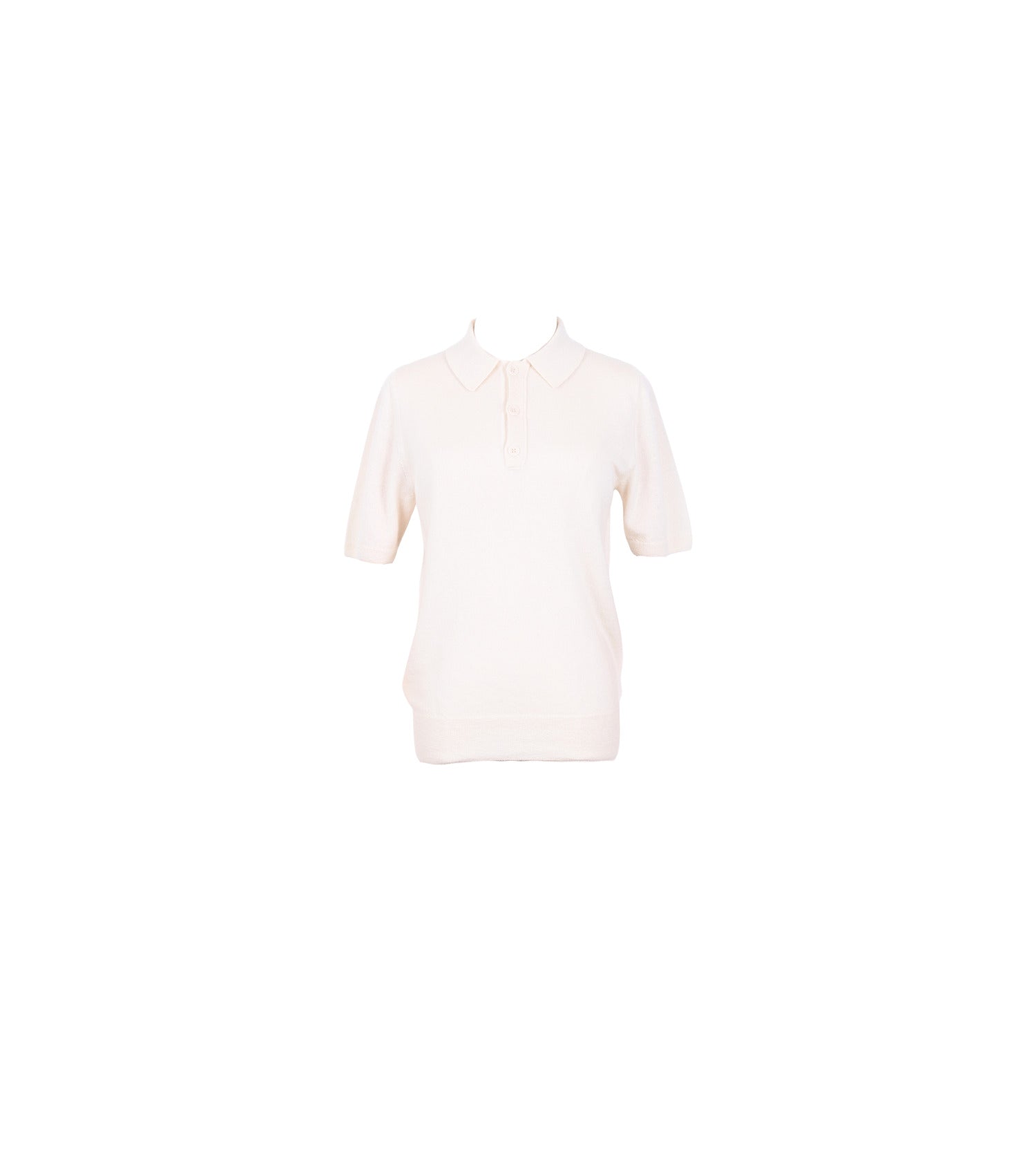 META CAMPANIA Collective Joel Felted Cashmere Polo Natural White