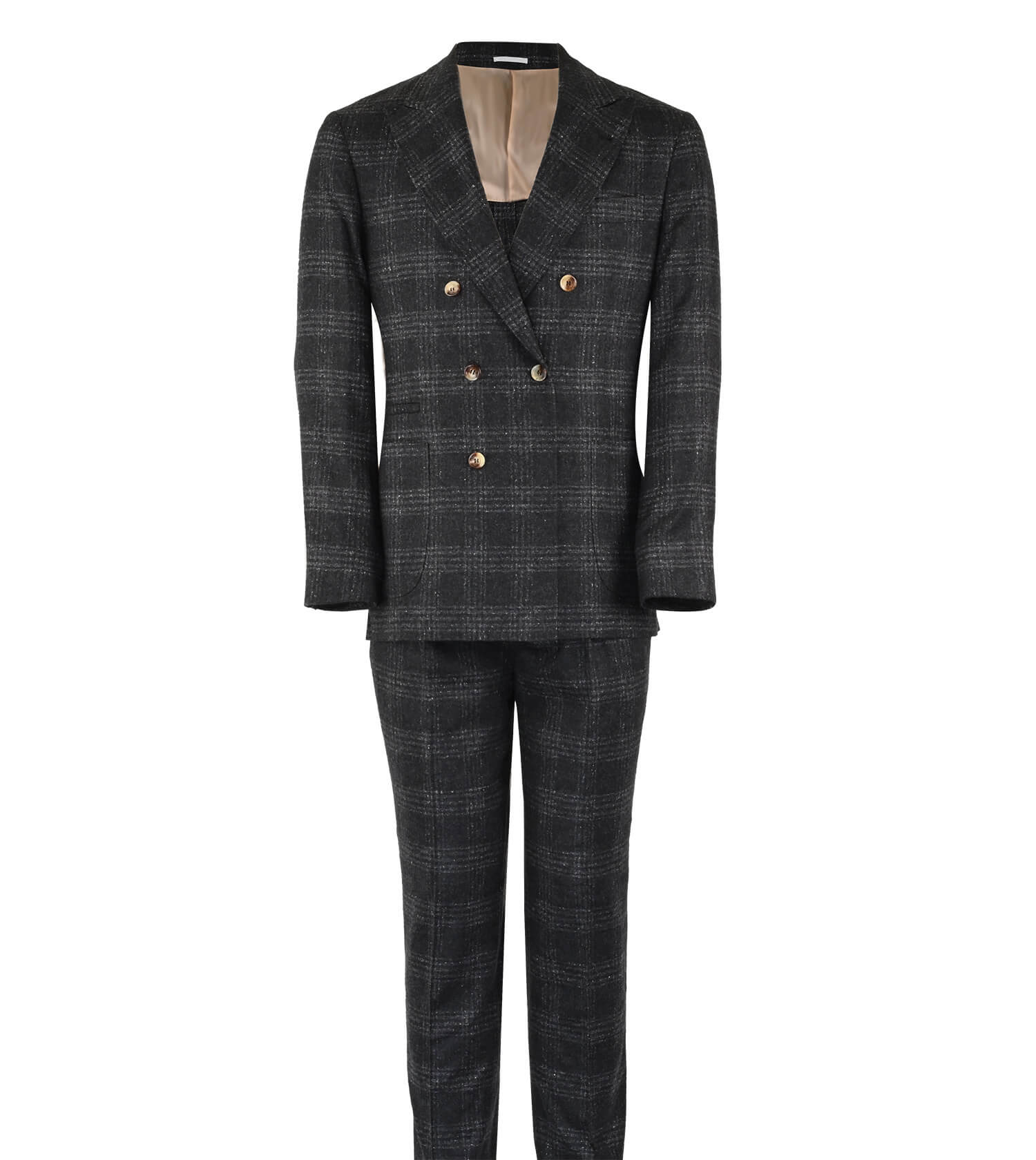 BRUNELLO CUCINELLI Double Breasted Check Pattern Suit