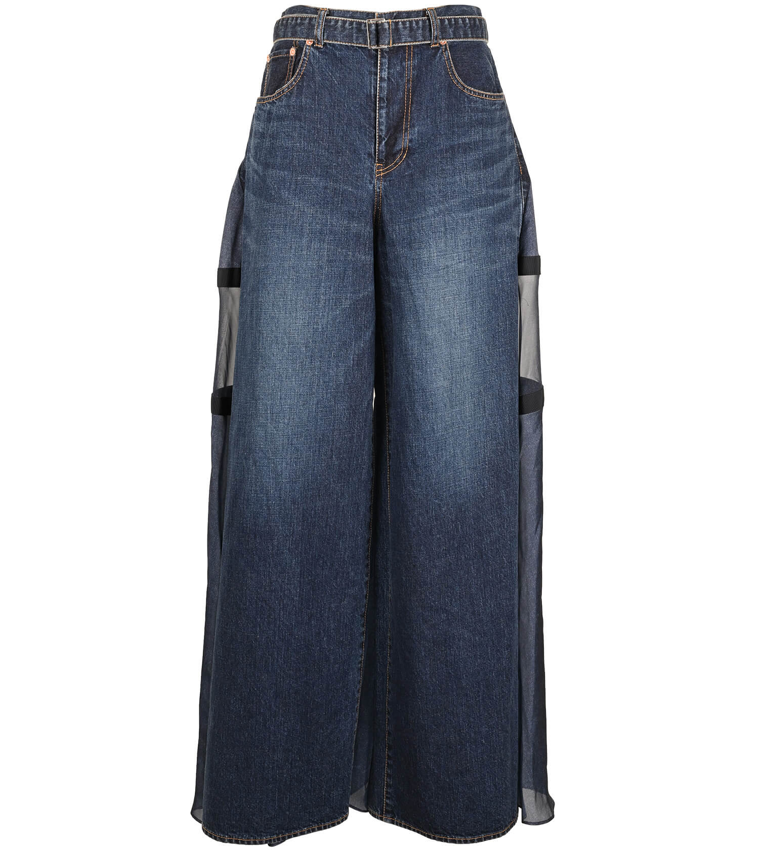 SACAI Denim Pants Pleated On The Side