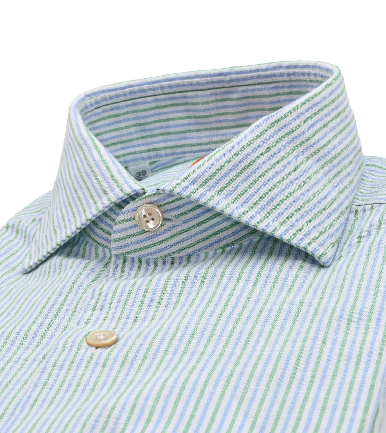 SAM MALOUF ORANGE LABEL Long Sleeve Linen Multi Stripe Sport Shirt