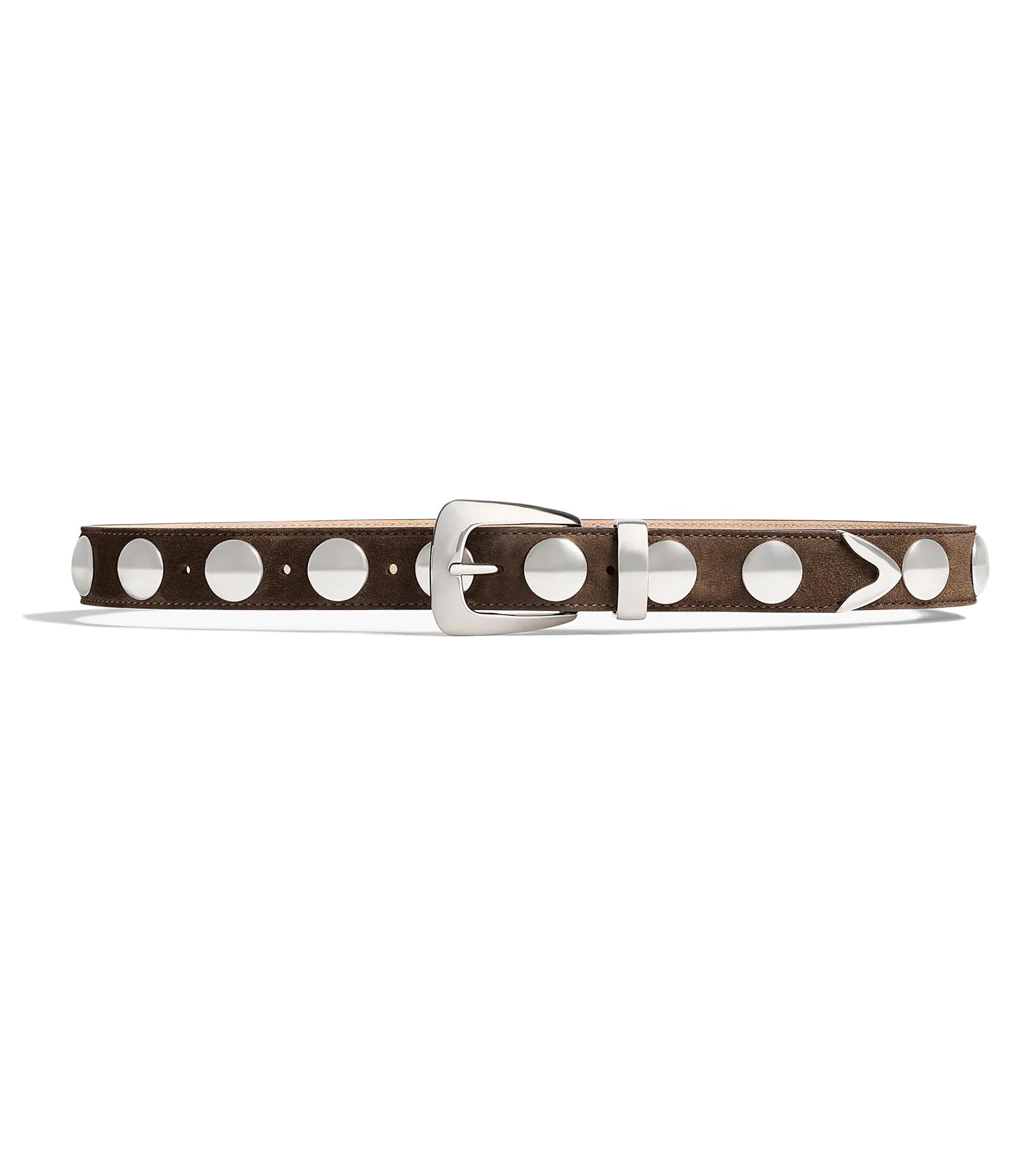 KHAITE Benny Belt with Studs in Silver Buckle