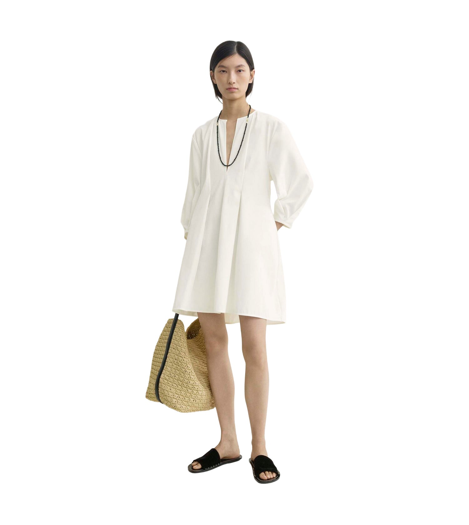 TOTEME Balloon Sleeve Cotton Dress | Sam Malouf Authentic Luxury TOTEME Balloon Sleeve Cotton Dress | Sam Malouf Authentic Luxury
