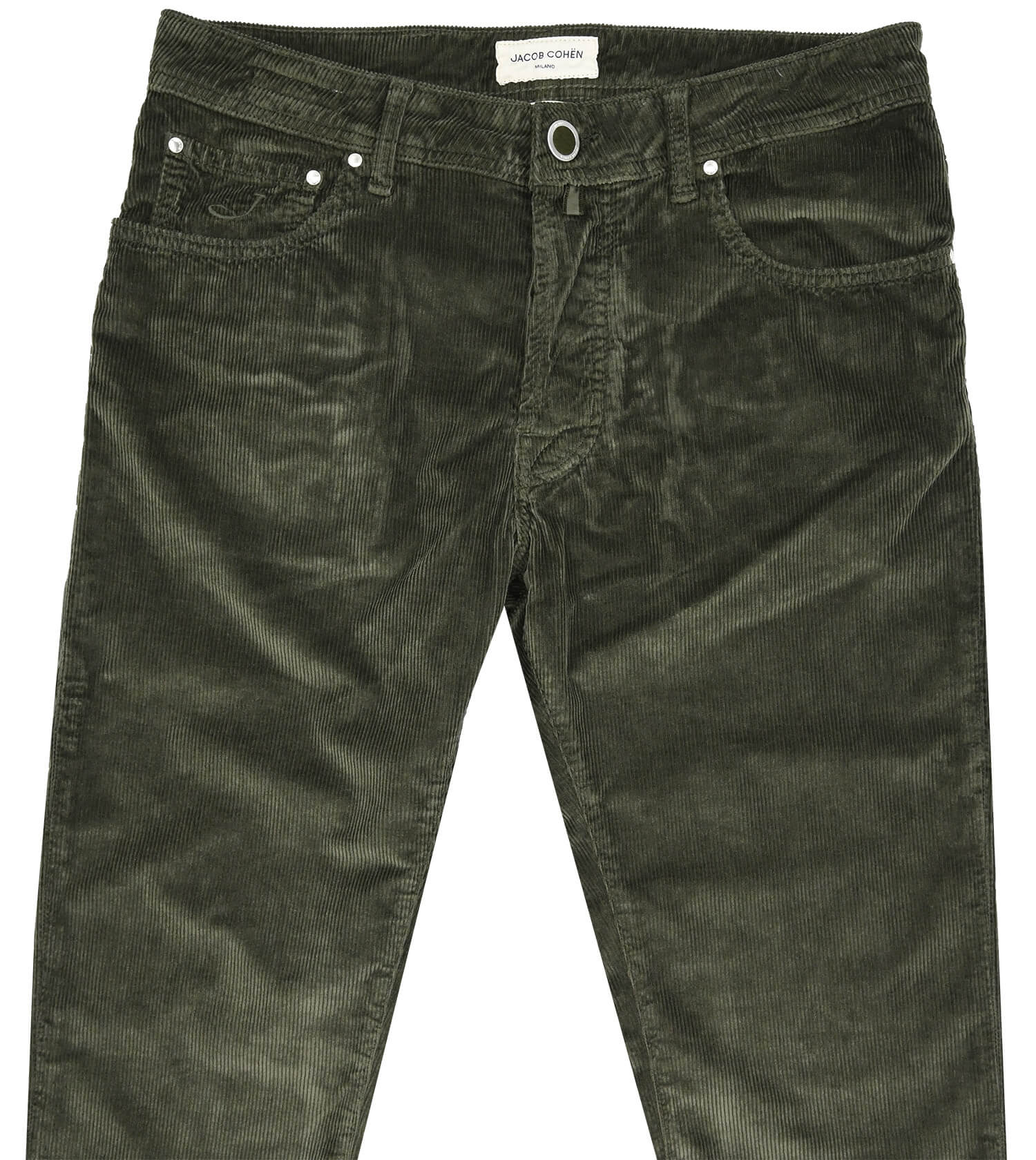 JACOB COHEN Dark Olive 5 Pocket Corduroy Pants