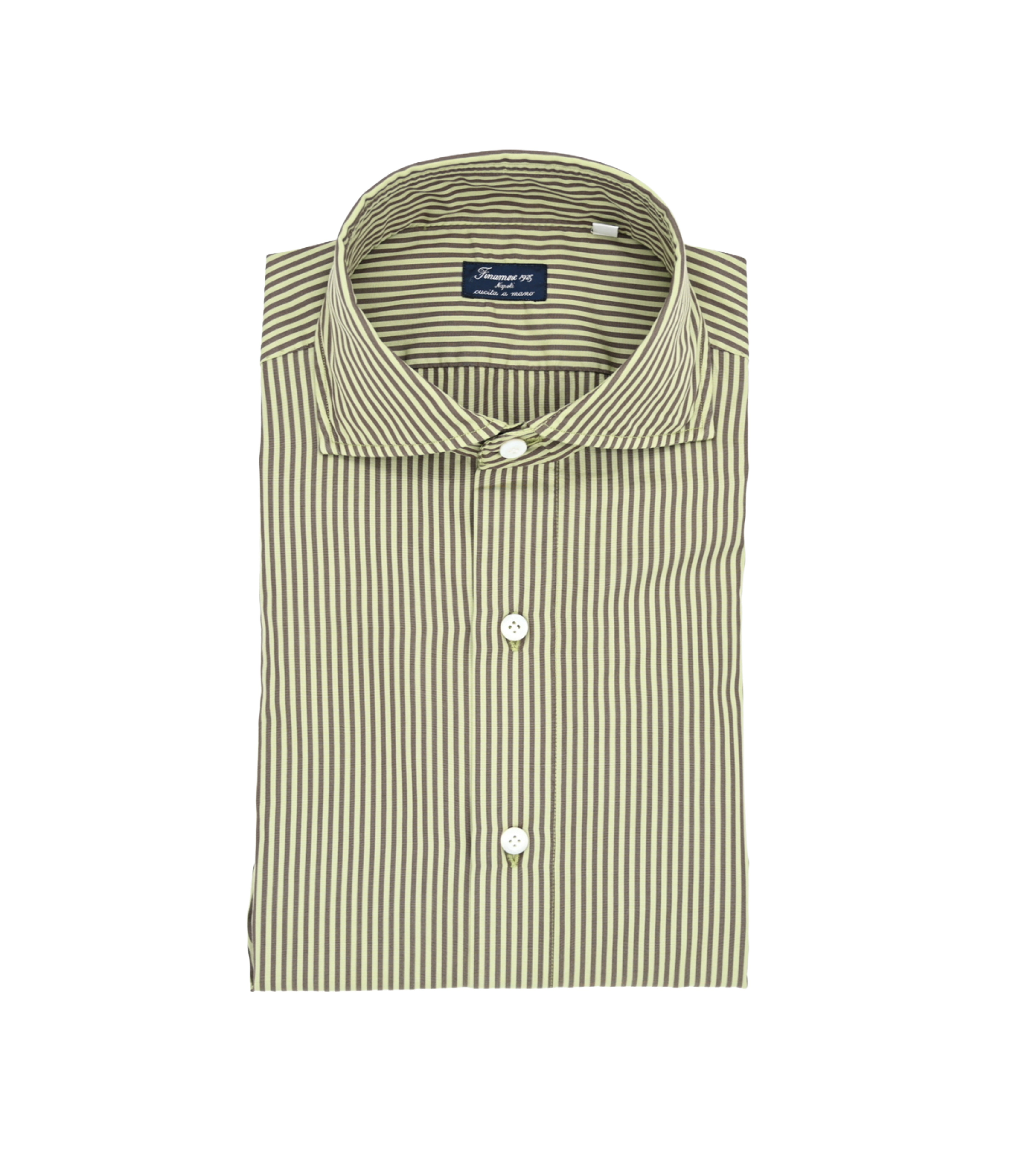 FINAMORE Cotton-Silk Striped Shirt