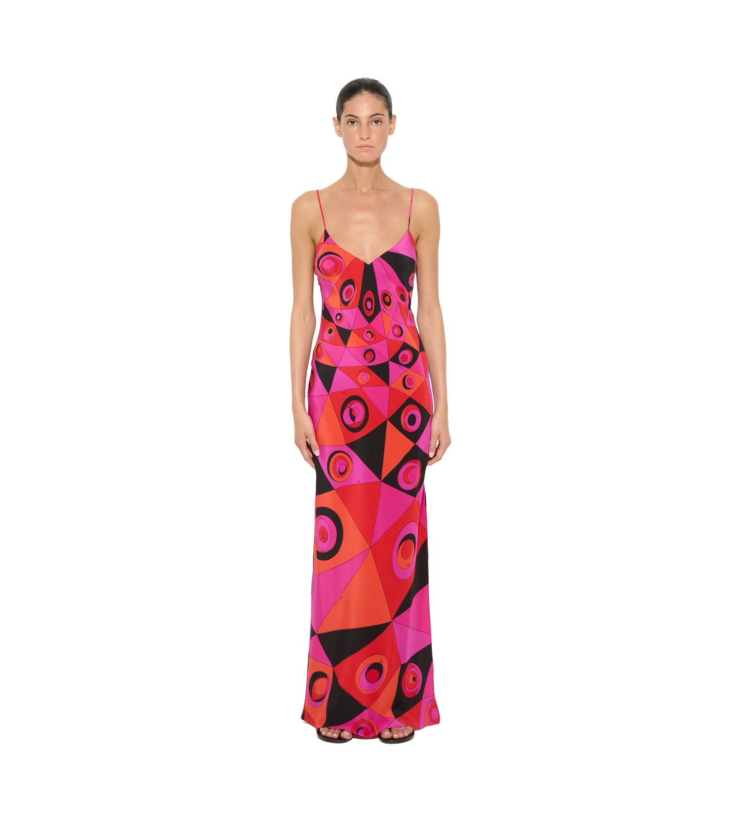 Emilio Pucci OCCHI PRINT SILK DRESS, PINK & PURPLE / 40