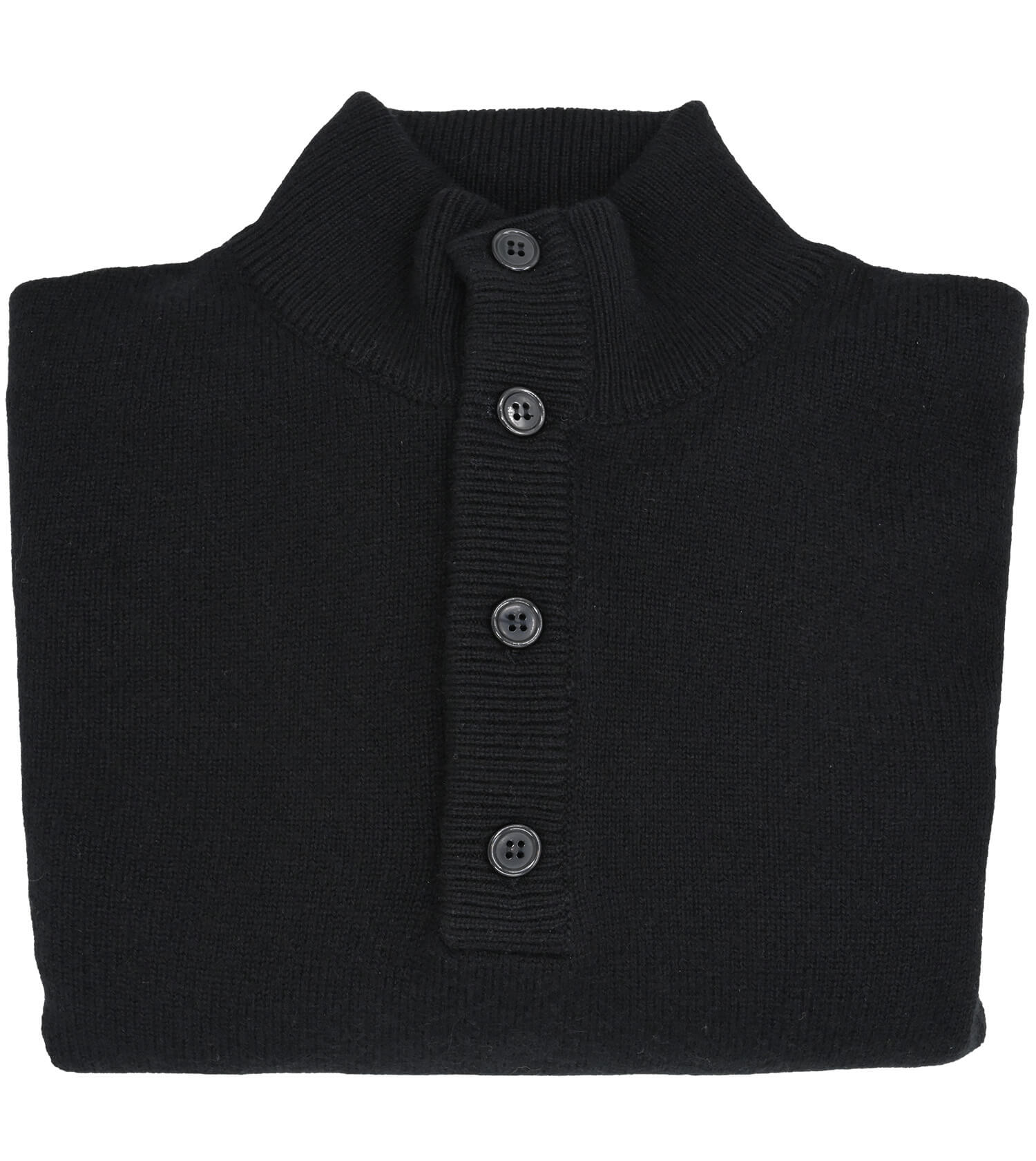 SAM MALOUF ORANGE LABEL Button Mock Neck Sweater