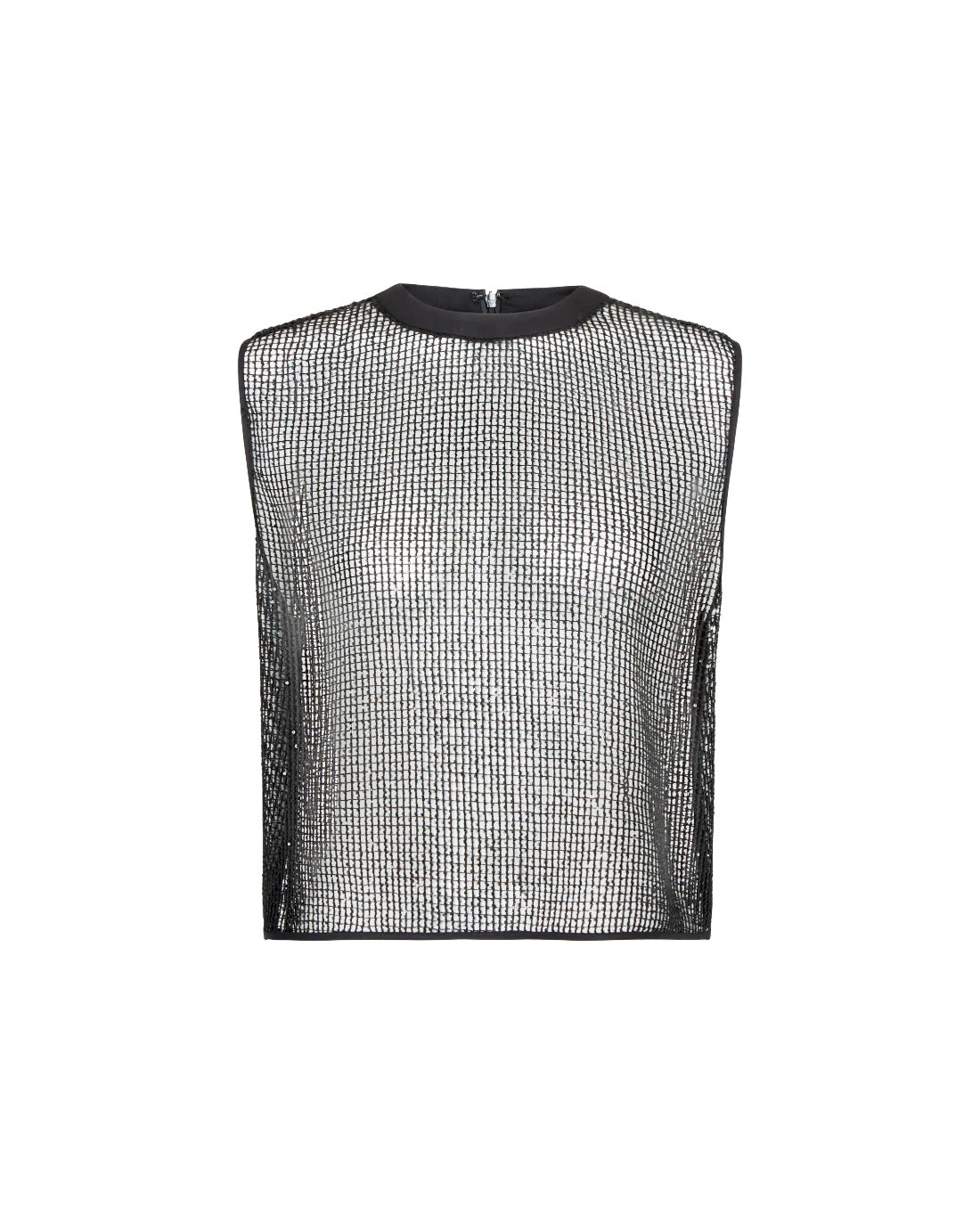 Black mesh top on a white background