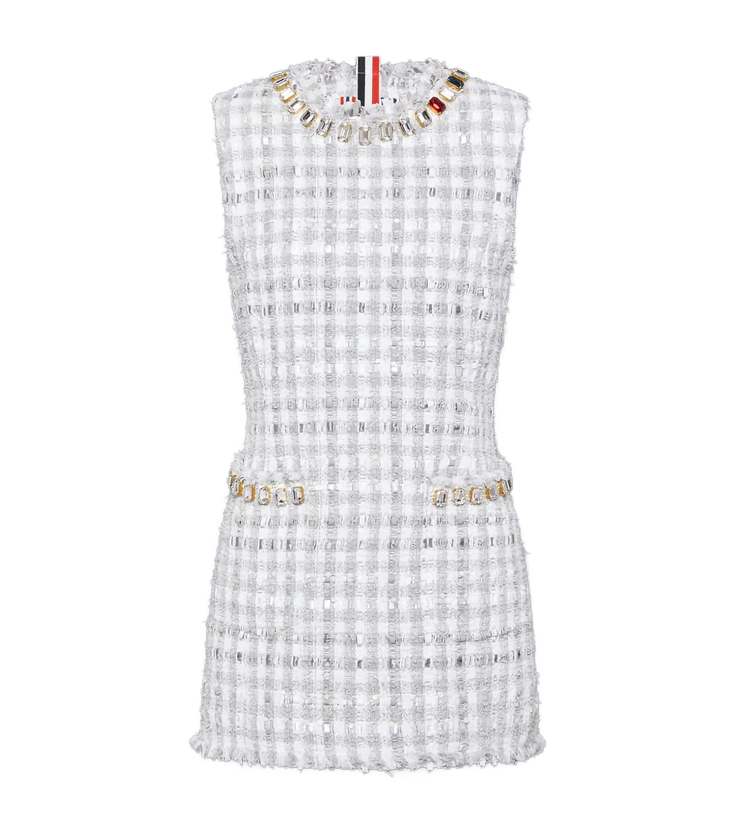 THOM BROWNE Mini Pencil Dress, Swarovski Crystal Edge in Gingham