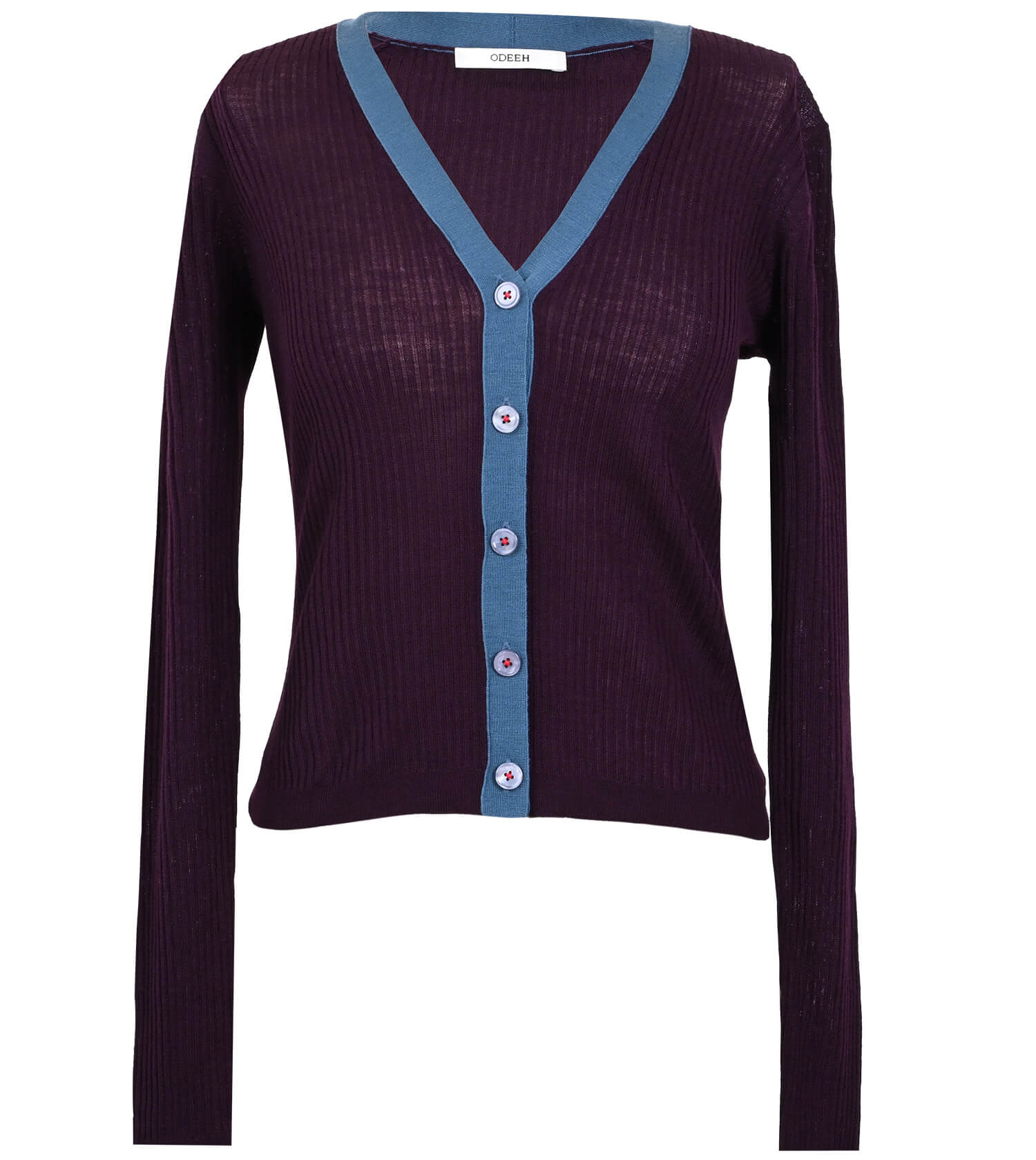 ODEEH Color Block Plaket Y-Cardigan