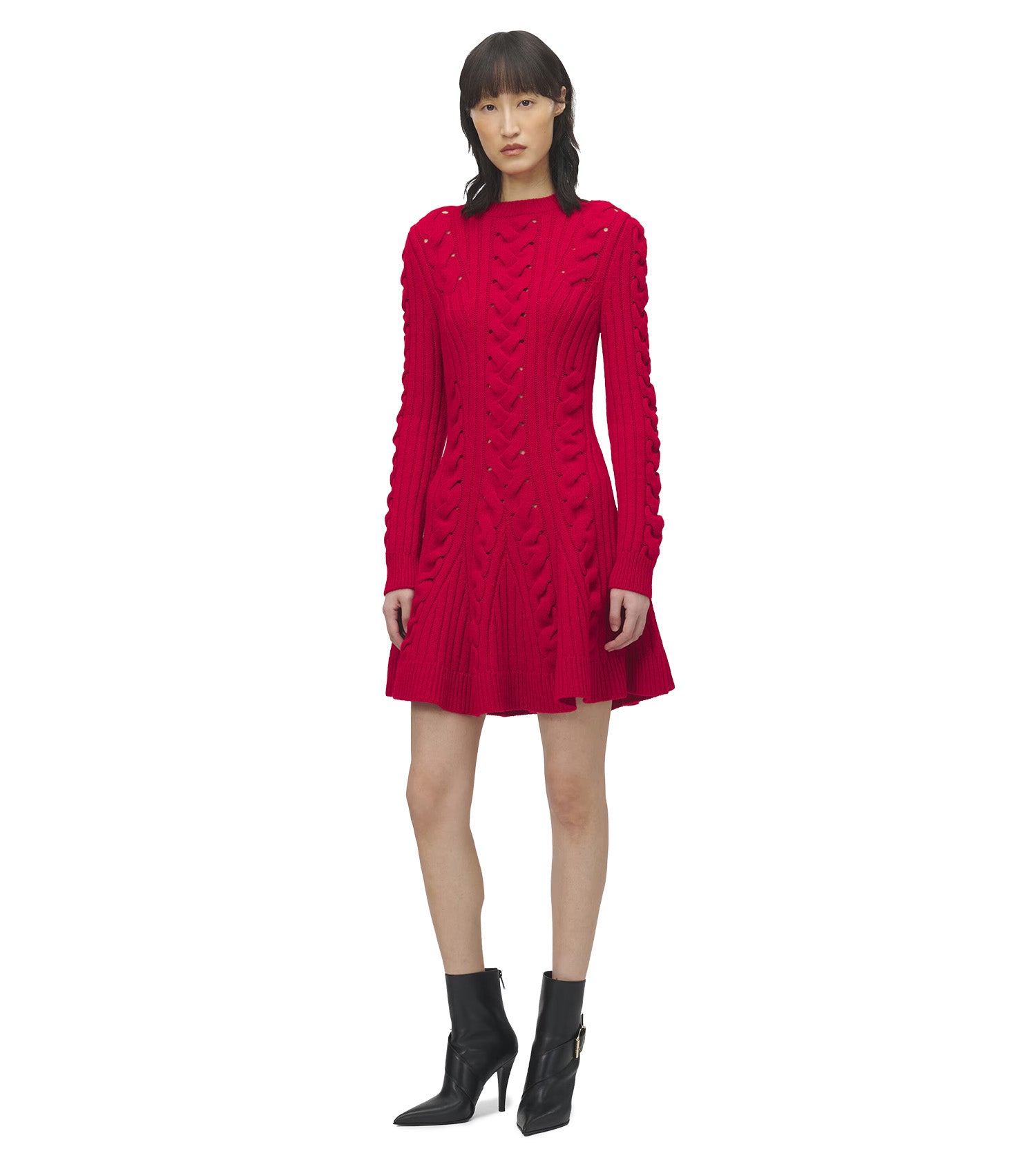 MCQUEEN Wool Cashmere Cable Knit Mini Dress | Sam Malouf Authentic Luxury MCQUEEN Wool Cashmere Cable Knit Mini Dress | Sam Malouf Authentic Luxury