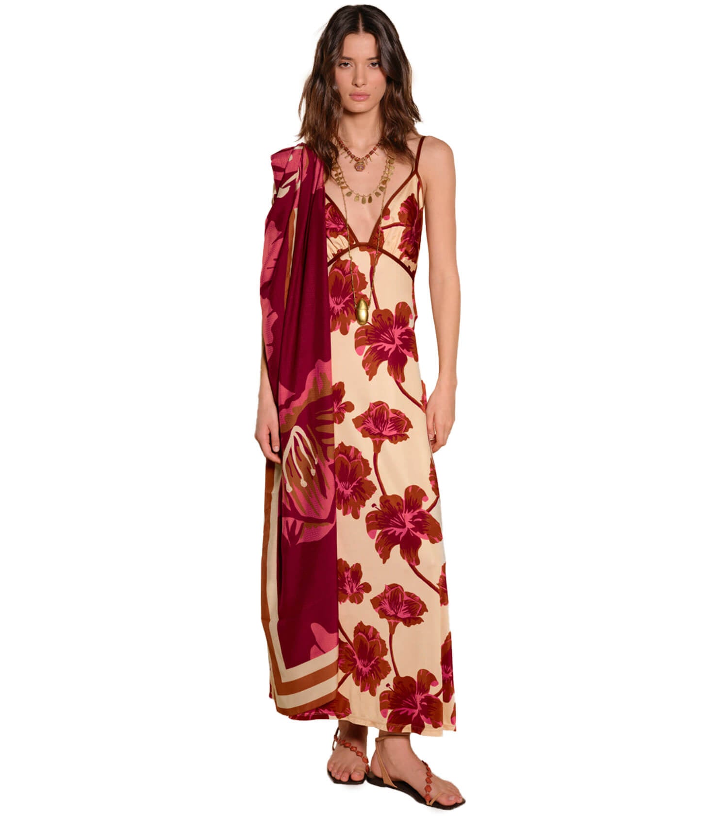 JOHANNA ORTIZ SENDERO DE ASTROMELIAS ANKLE DRESS