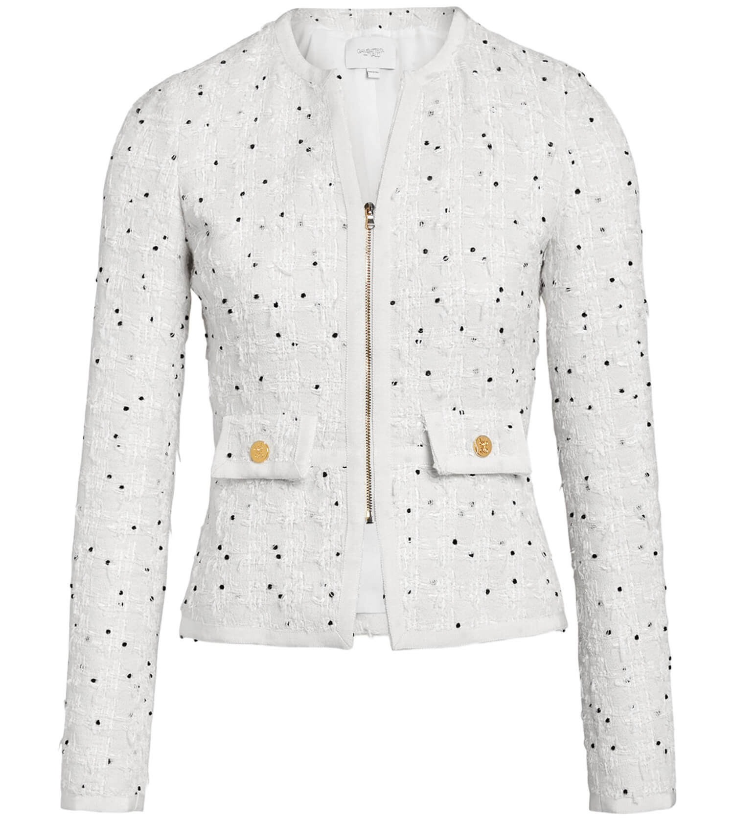 GIAMBATTISTA VALLI Boucle White Jacket With Gold Buttons