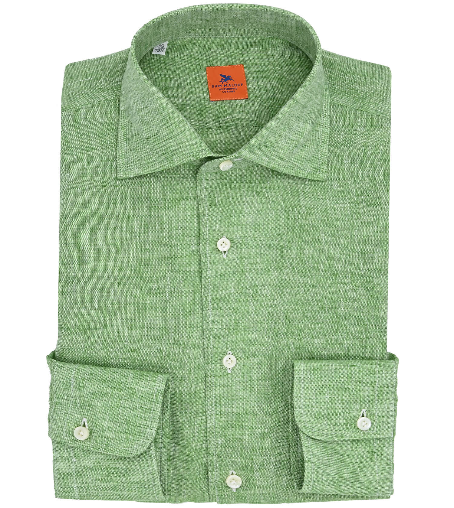 SAM MALOUF ORANGE LABEL Long Sleeve Linen Sport Shirt