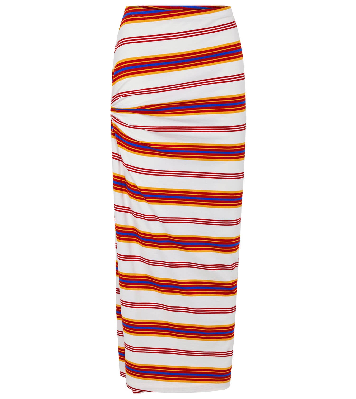RABANNE Draped Long Skirt In Jersey Stripe Pattern