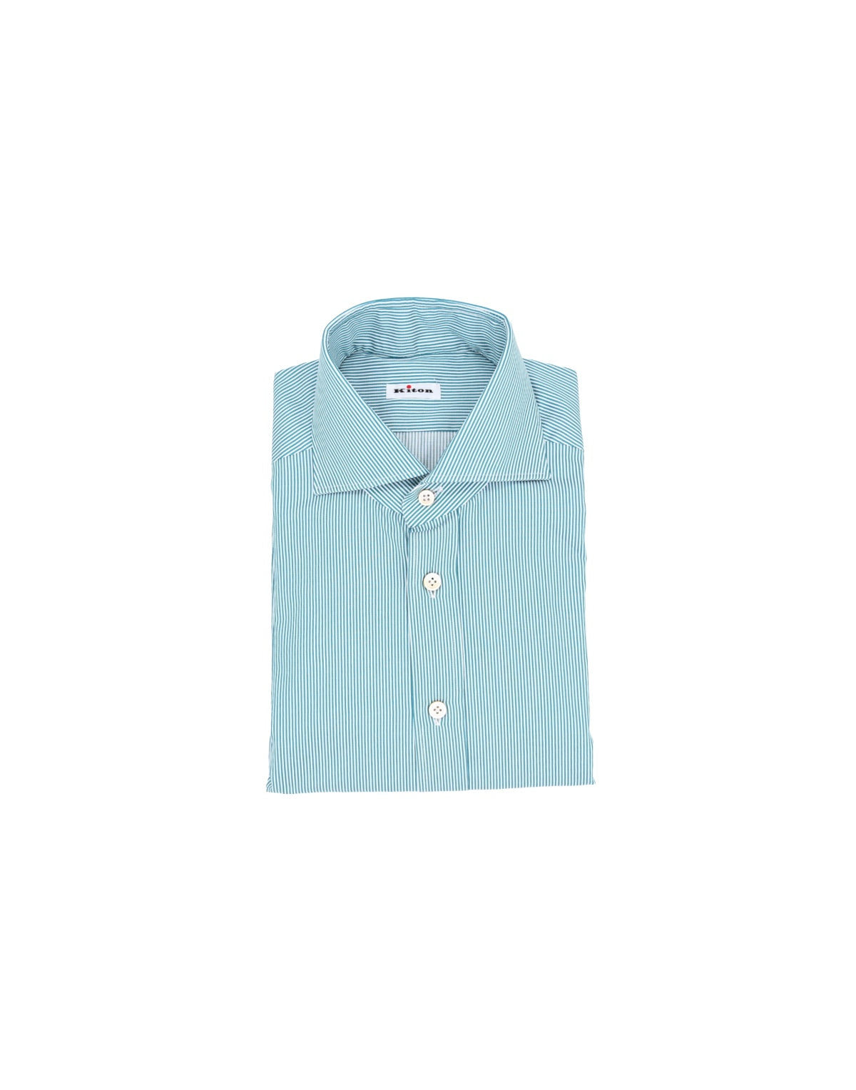 KITON Petrol Needle Stripe Sport Shirt