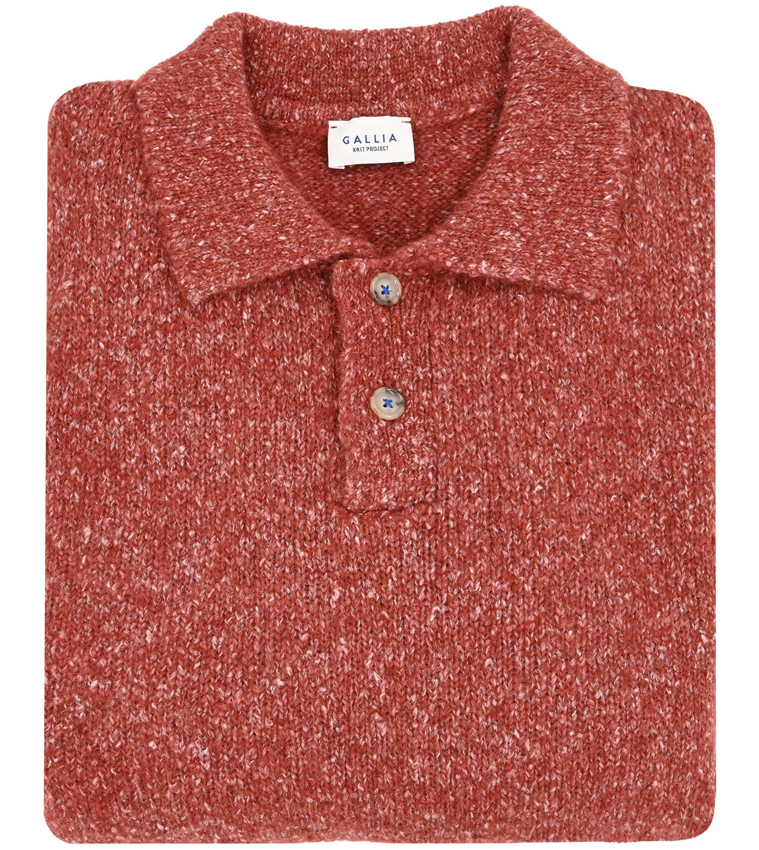 GALLIA Melange Long Sleeve Polo
