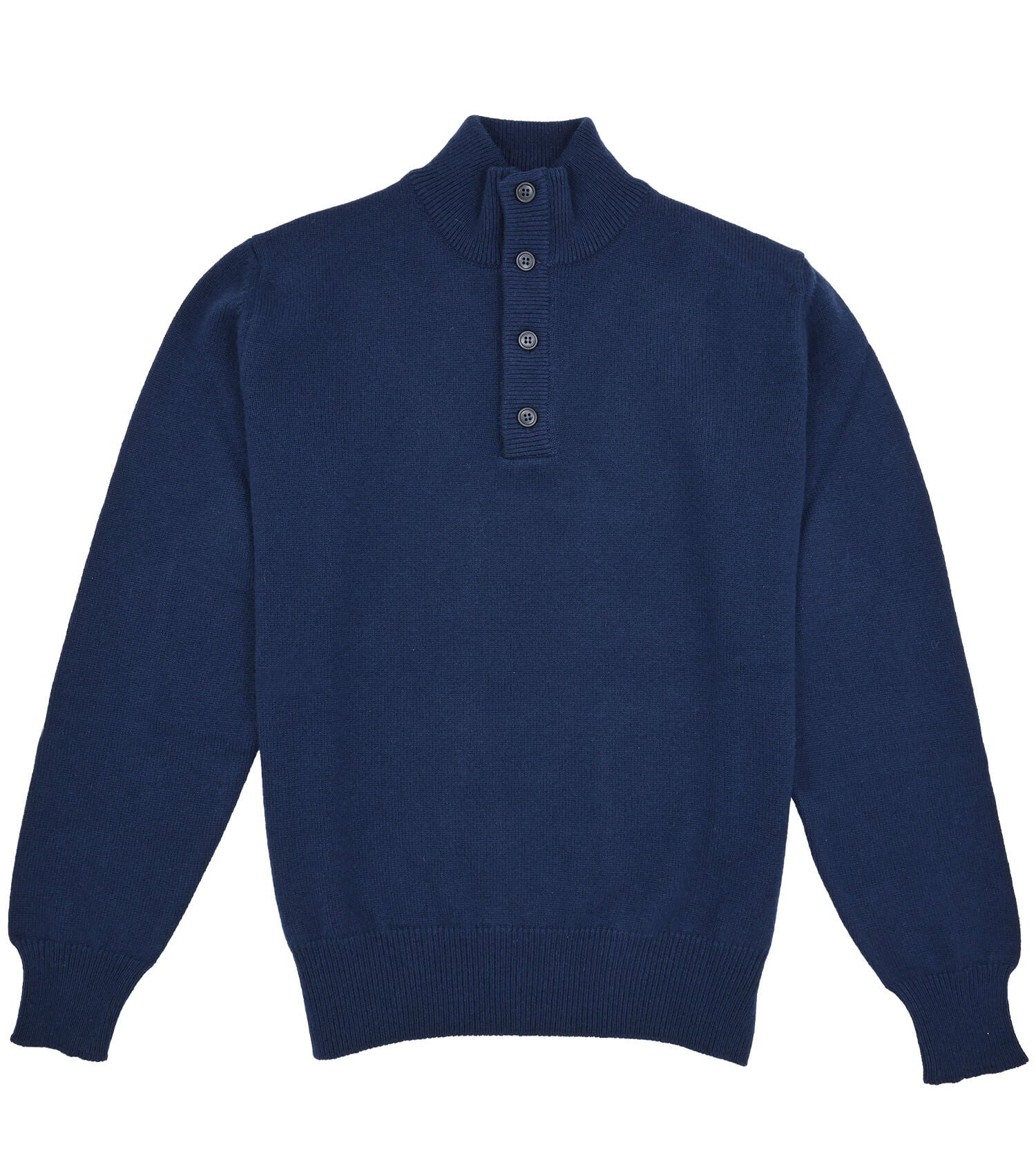 SAM MALOUF ORANGE LABEL Button Mock Neck Sweater