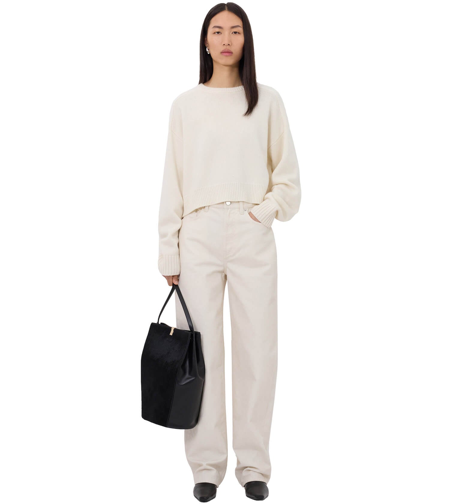 LOULOU STUDIO Bruzzi LDS Cropped Sweater
